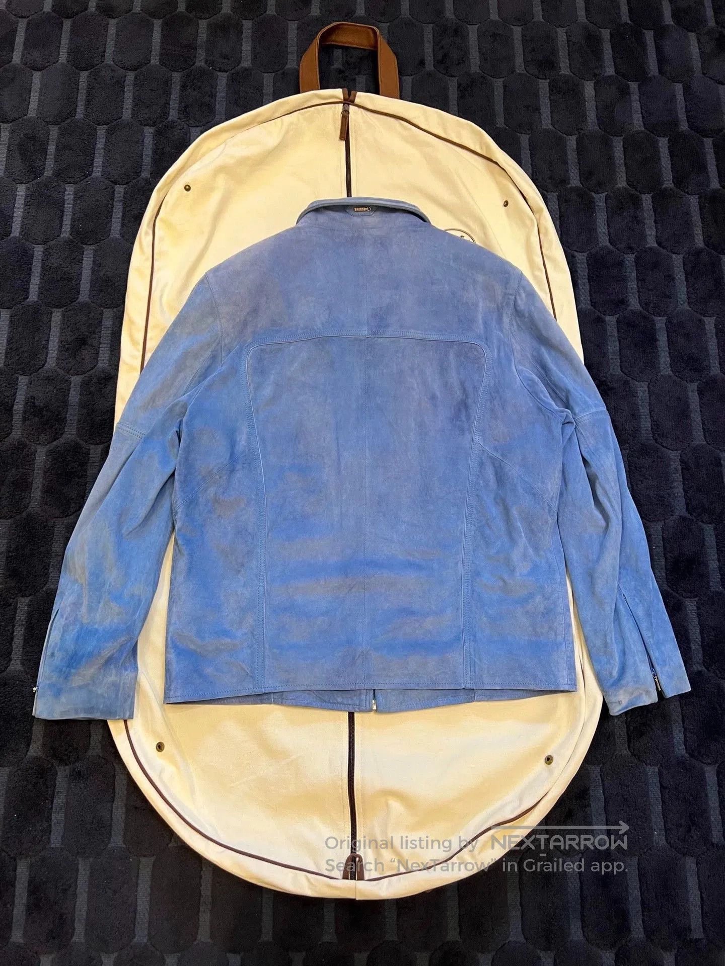 Zilli Blue Leather Jacket with Zip Closure and Pockets. Size US L / EU 52-54 / 3 - 2 Thumbnail