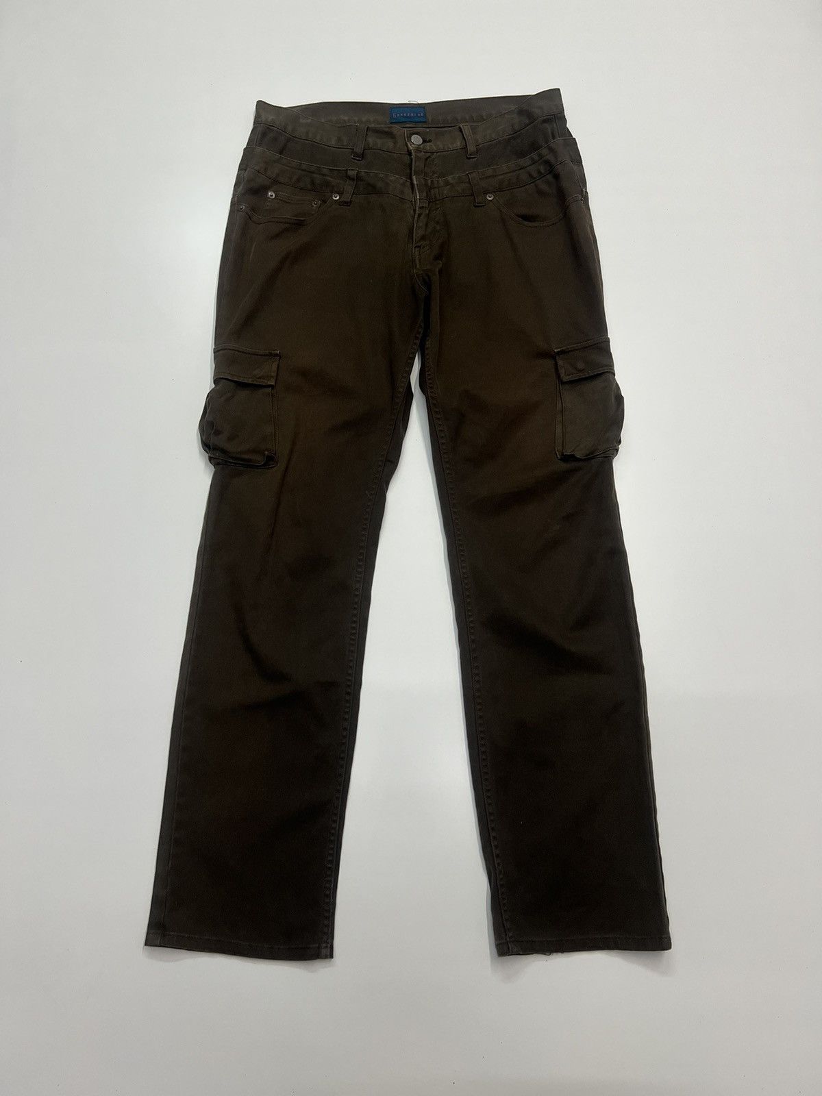 Japanese Brand G Rage Blue Double Waist Cargo Pants Size 34" Size US 34 / EU 50 - 1 Thumbnail
