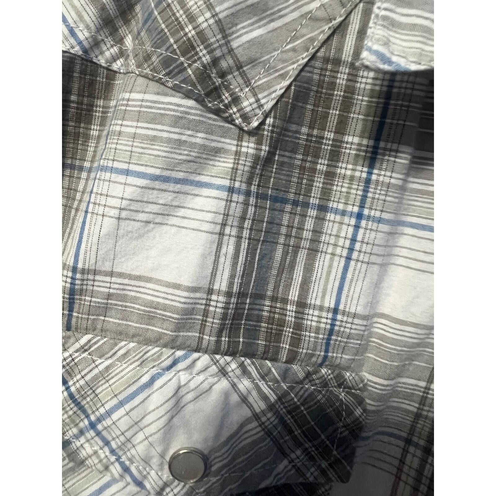 Aeropostale Aeropostale Western Shirt Mens XL Grey Plaid Pearl Snap Size US XL / EU 56 / 4 - 6 Thumbnail