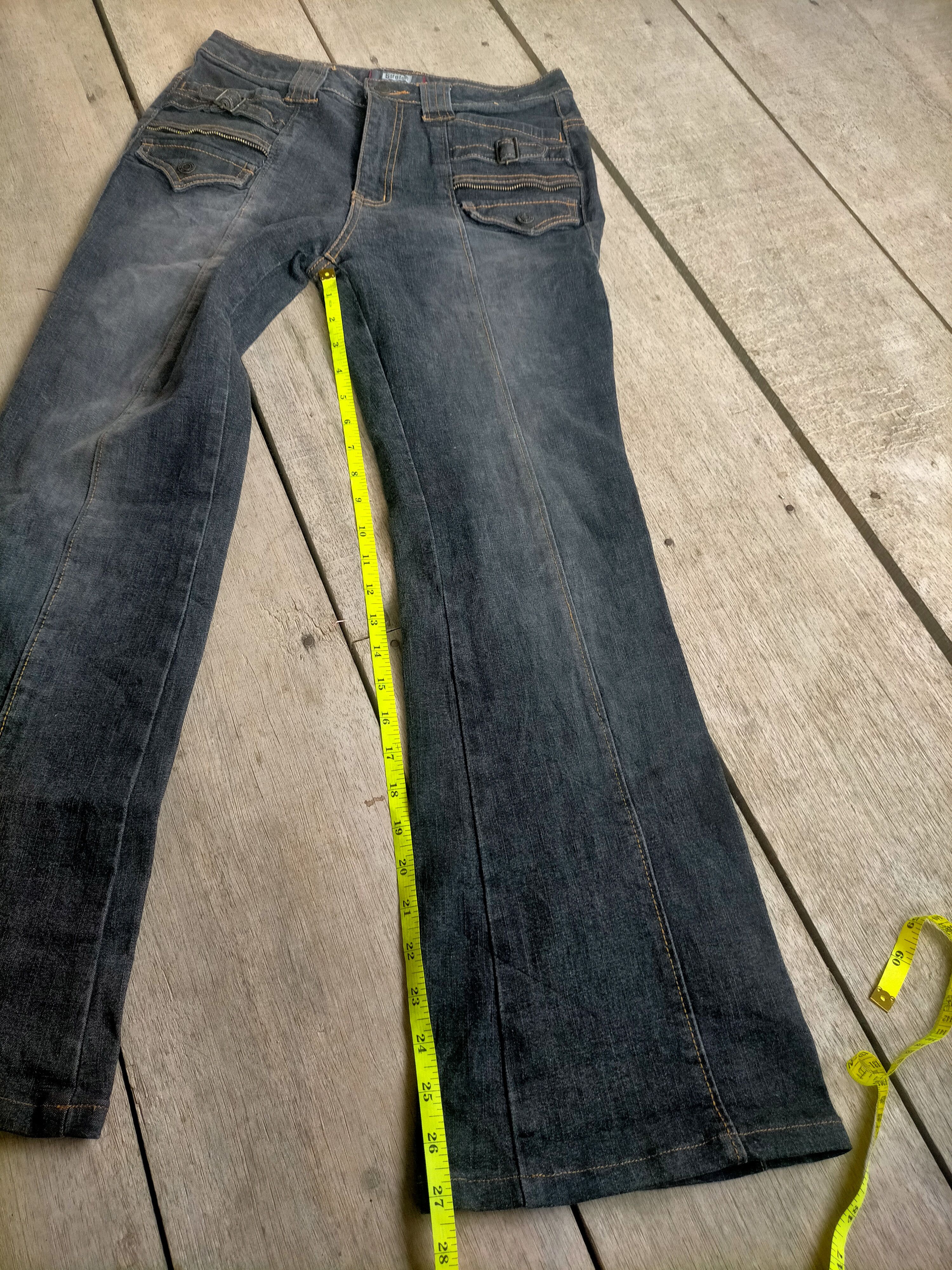 If Six Was Nine × Tornado Mart 🔥 Mudwash 🔥 Flare Stretch Double Leg Jeans Size US 28 / EU 44 - 12 Thumbnail