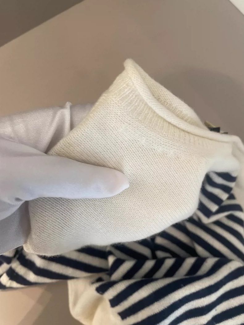 Loro Piana LORO PIANA White striped cashmere sweater Size M / US 6-8 / IT 42-44 - 8 Thumbnail