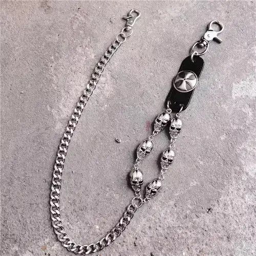 Jean × Jewelry × Other Motorcyle KeyChain Jean Biker Wallet Belts Chain Skull Charm Size ONE SIZE - 3 Thumbnail