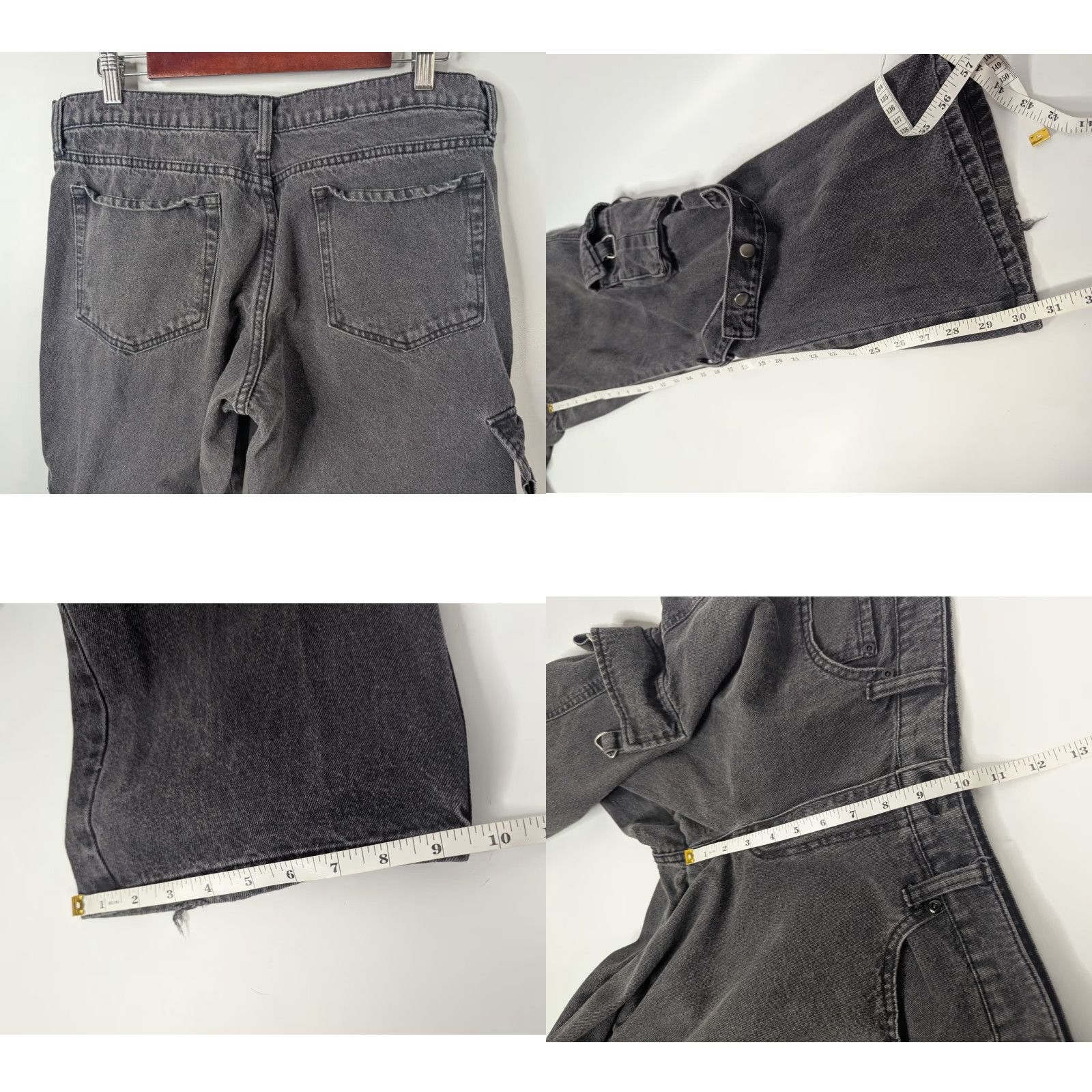 Hot Topic Hot Topic Mens Jeans 34x32 Cargo Jeans Buckle Strappy Pant Goth Punk Emo Distressed Black Cotton Denim Baggy 5-Pocket Mens Regular Modern Wear Size US 34 / EU 50 - 8 Thumbnail