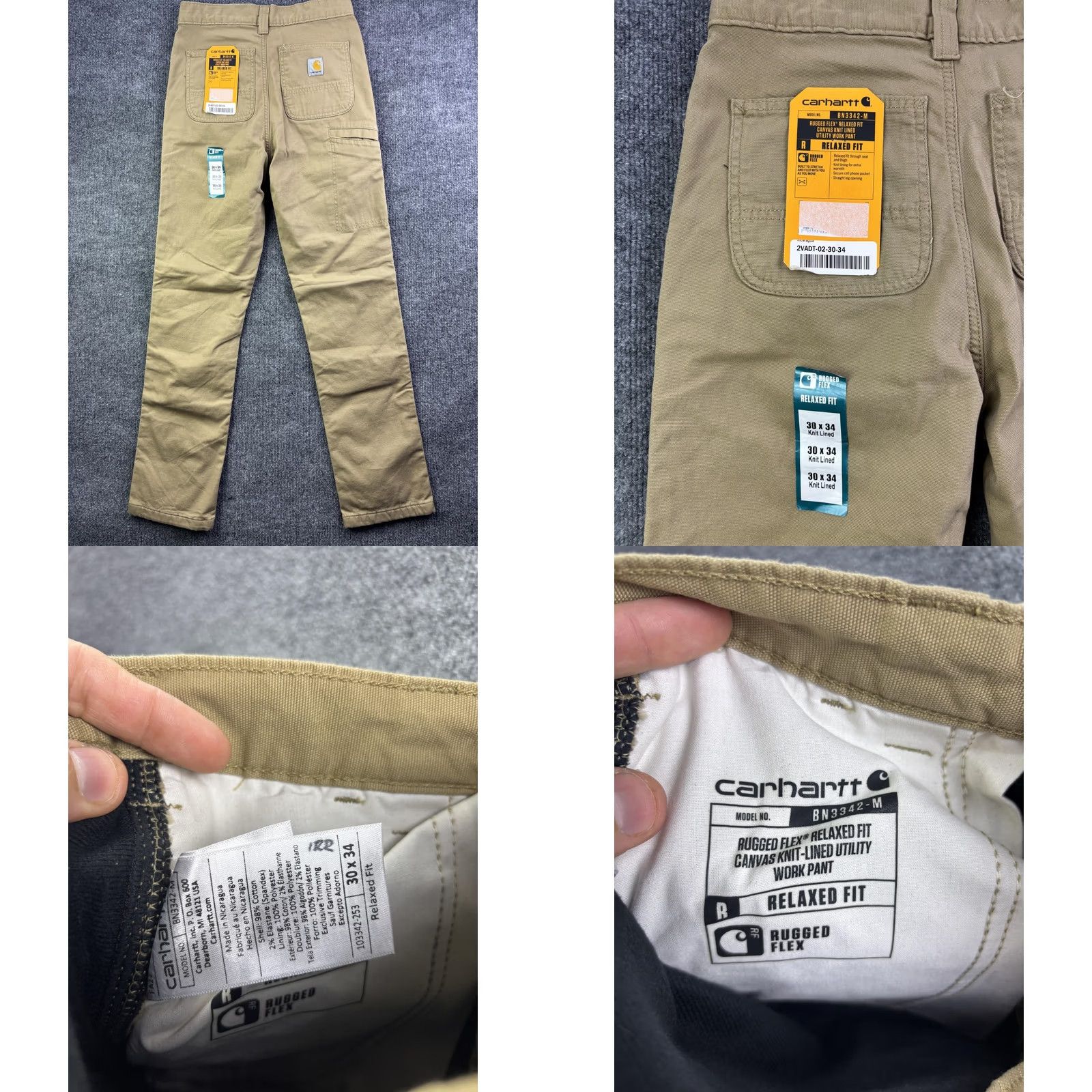Carhartt Carhartt Pants Mens 30x34 Beige Rugged Flex Relaxed Fit Lined Work BN3342-M Size US 30 / EU 46 - 8 Thumbnail
