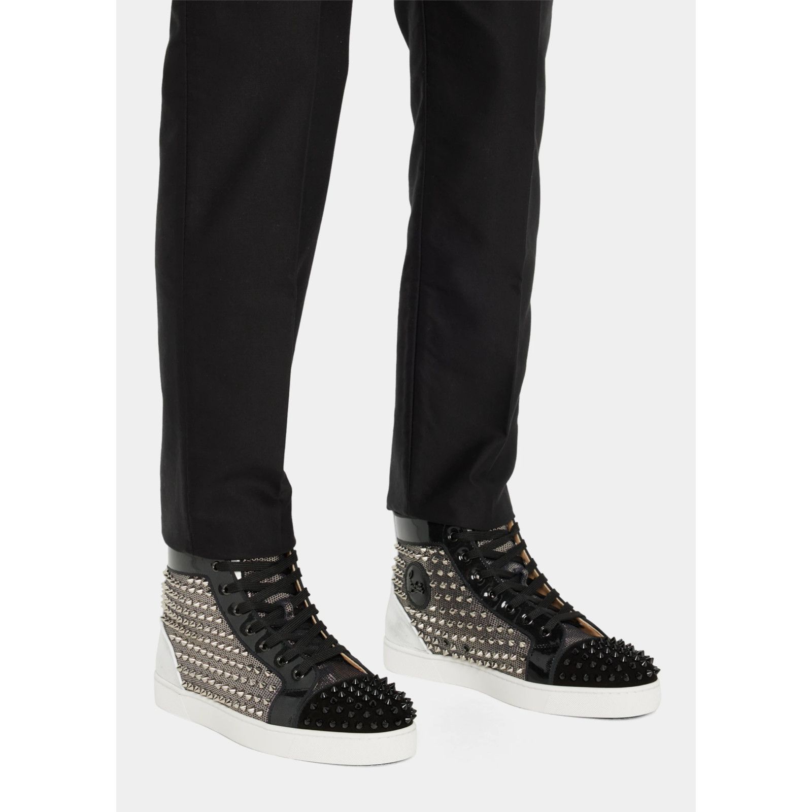 Christian Louboutin Christian Louboutin Mens Spike Black High Top Sneaker 49 16 Size US 13 / EU 46 - 3 Thumbnail