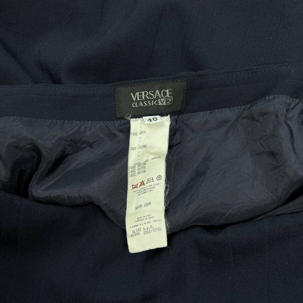 Versace Vintage Versace Navy Striped Skirt Suit Set Professional Size XL / US 12-14 / IT 48-50 - 10 Thumbnail