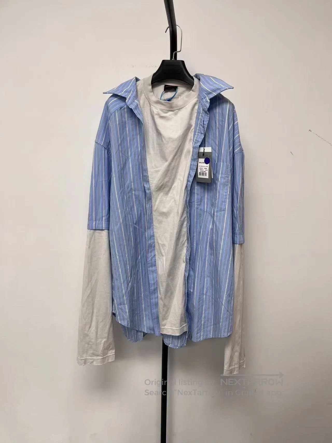 Balenciaga Balenciaga Men's Striped Collar Shirt. Size US XL / EU 56 / 4 - 1 Thumbnail