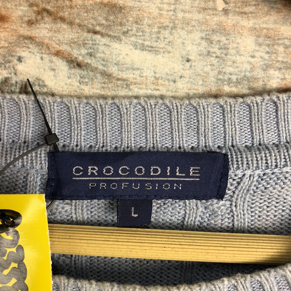 Homespun Knitwear Crocodile vintage Blue Knitwear sweatshirt #A2335 Size US L / EU 52-54 / 3 - 10 Thumbnail