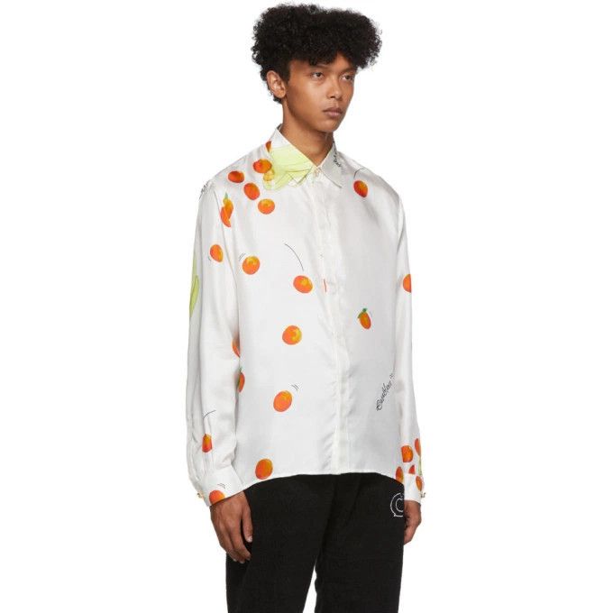 Casablanca SSENSE Exclusive (2019 Archive) Encore Les Orange Silk Shirt Size US L / EU 52-54 / 3 - 3 Thumbnail