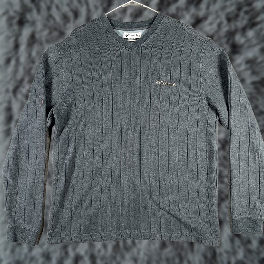 Logo 7 Columbia Pullover Sweatshirt Men L Gray Logo Knitted V-Neck Long Sleeve Vintage? No, 2010-2019, Cotton, Regular Fit, Mountain Outdoor Casual Clothing Size US L / EU 52-54 / 3 - 1 Thumbnail