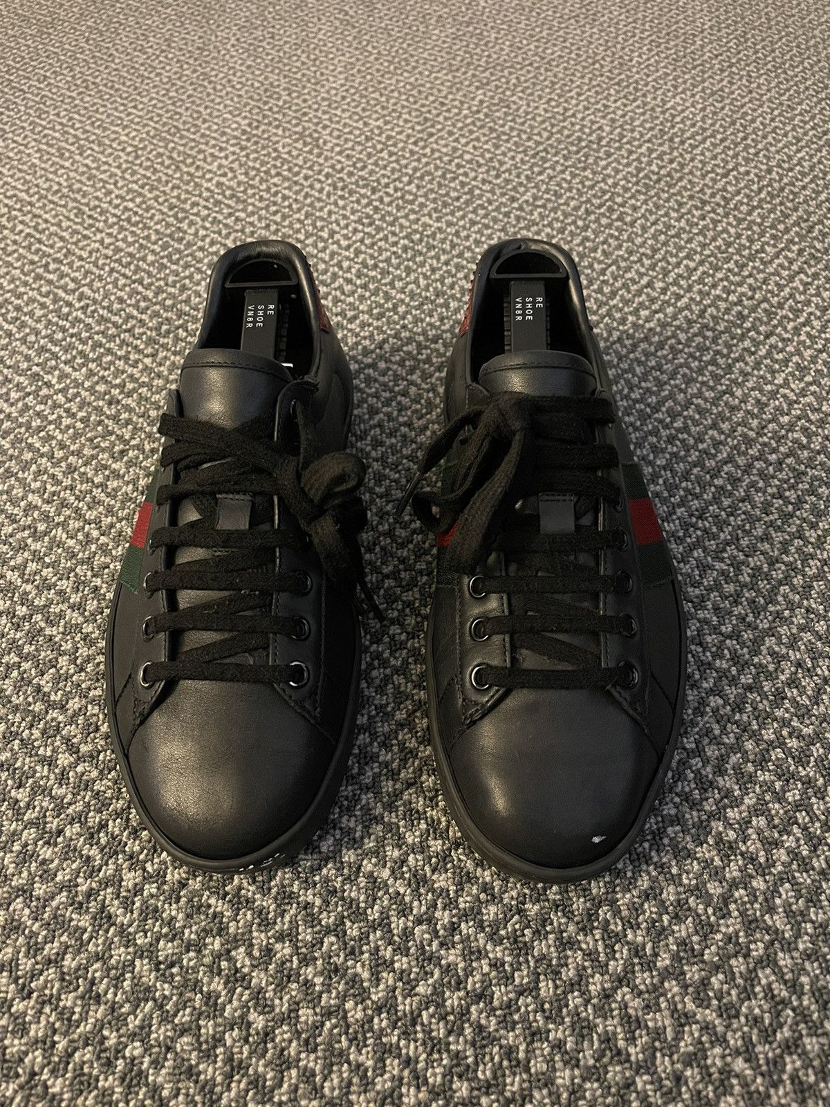 image of Black Gucci Ace Shoes, Men's (Size 5.5)