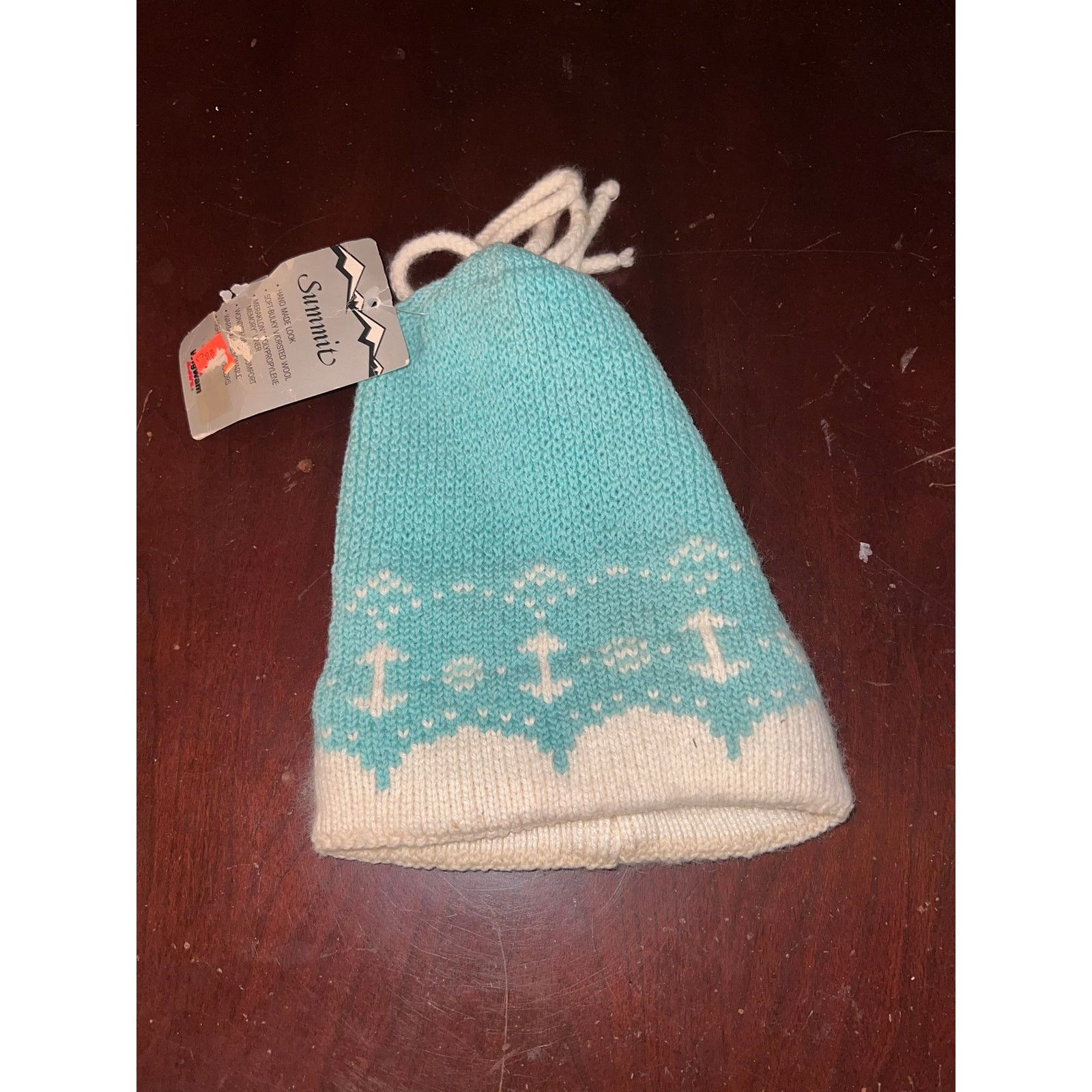 Vintage Vintage Summit Beanie Cap Worsted Wool Blue Sheboygan NWT Size ONE SIZE - 1 Thumbnail