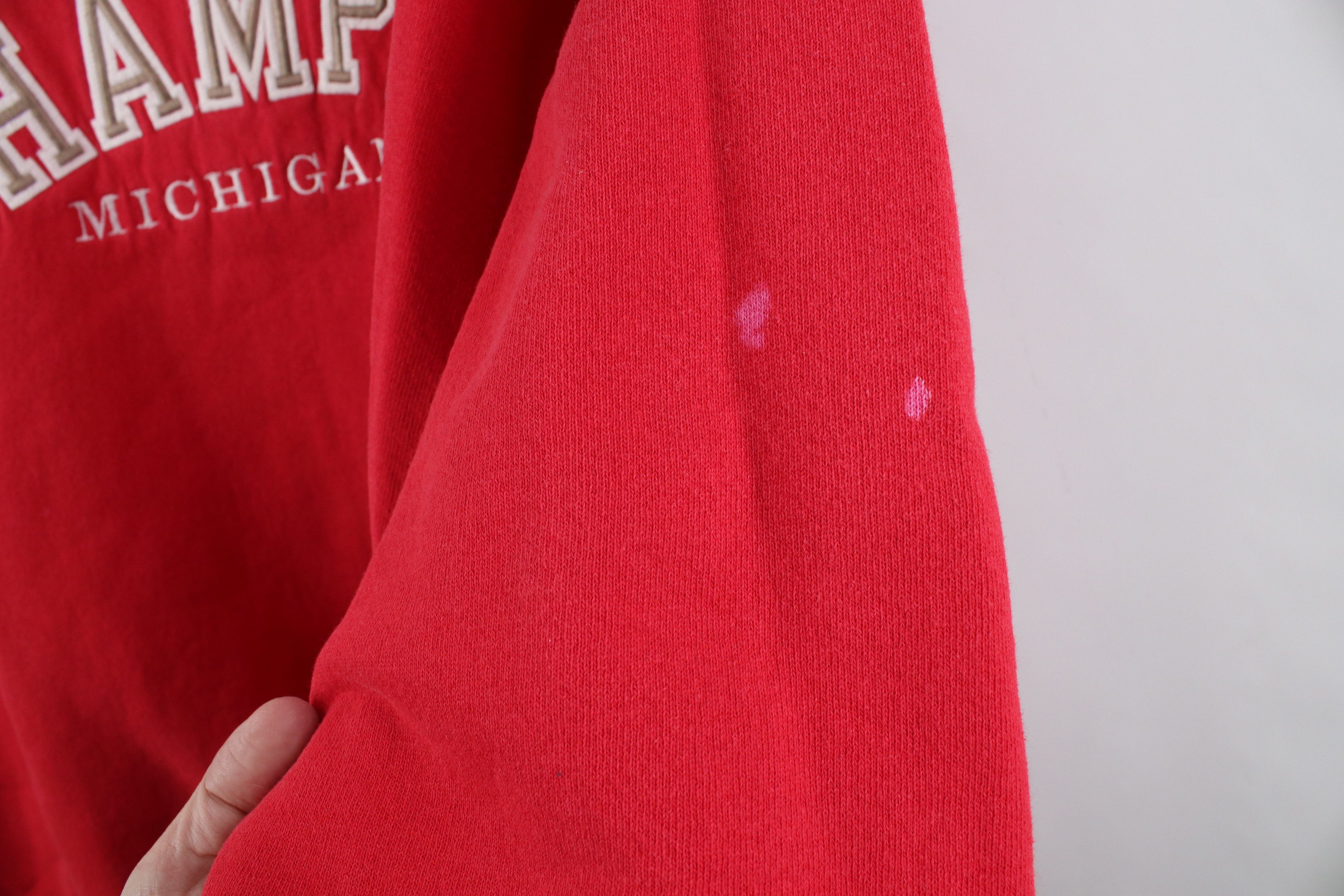 Vintage Vintage 90s Champps Michigan Crewneck Sweatshirt Red USA Size US XL / EU 56 / 4 - 5 Thumbnail