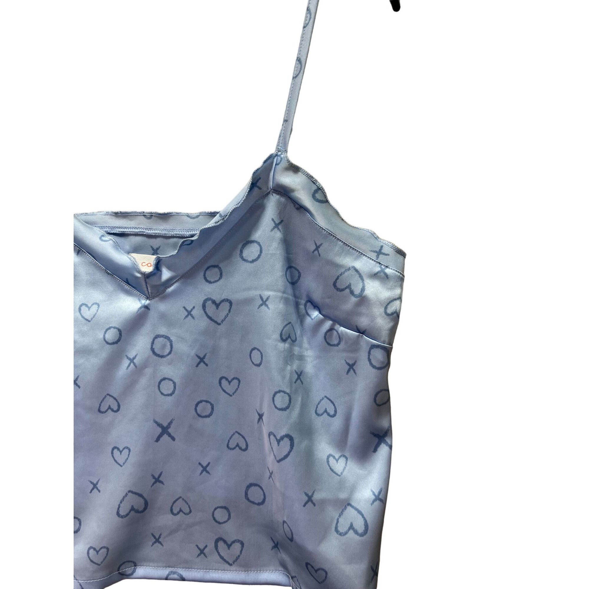 Other Colsie - Women's Satin Pajama Tank Top - Light Blue - Medium Size M / US 6-8 / IT 42-44 - 12 Thumbnail