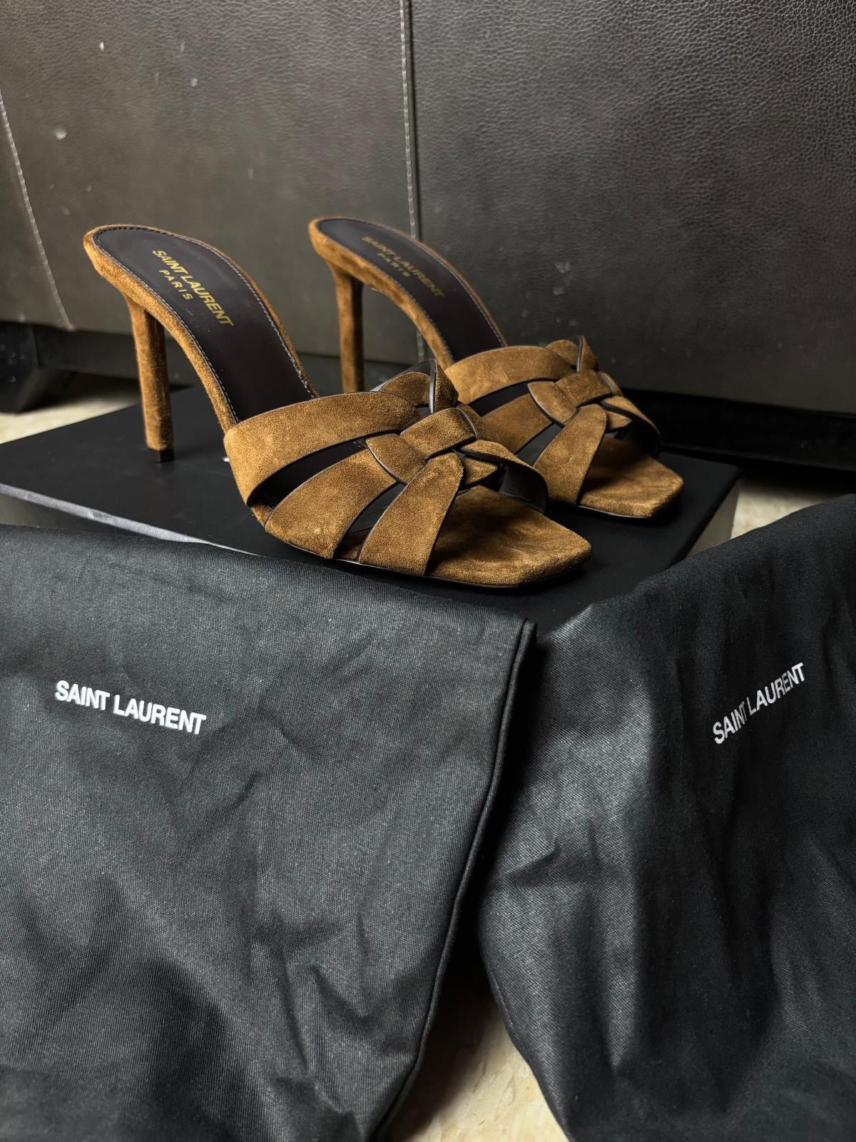 Saint Laurent Paris Saint Laurent Tribute Mules Suede Heels Size US 9 / IT 39 - 2 Thumbnail