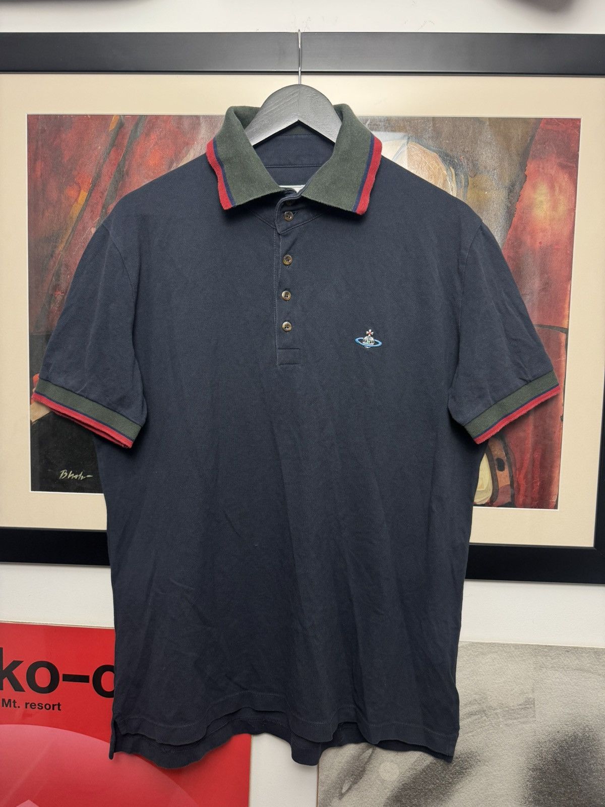 Vivienne Westwood Vivienne Westwood Polo Mini Logo Navy x Gucci Colors Rare Size US XL / EU 56 / 4 - 1 Thumbnail