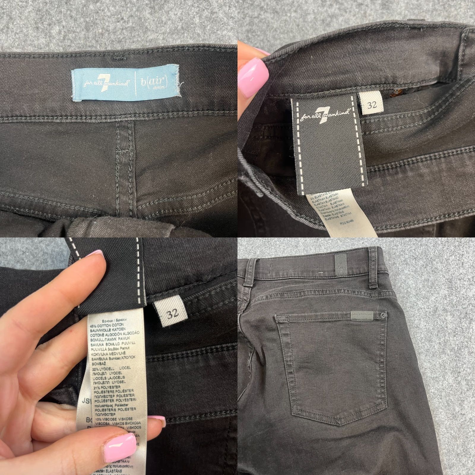 7 For All Mankind 7 For All Mankind Womens Jeans Bootcut Flare 32 Black Stretch Regular 32in 5-Pocket Denim Jeans Womens Checks Brown? Size 34" / US 12 / IT 48 - 8 Thumbnail