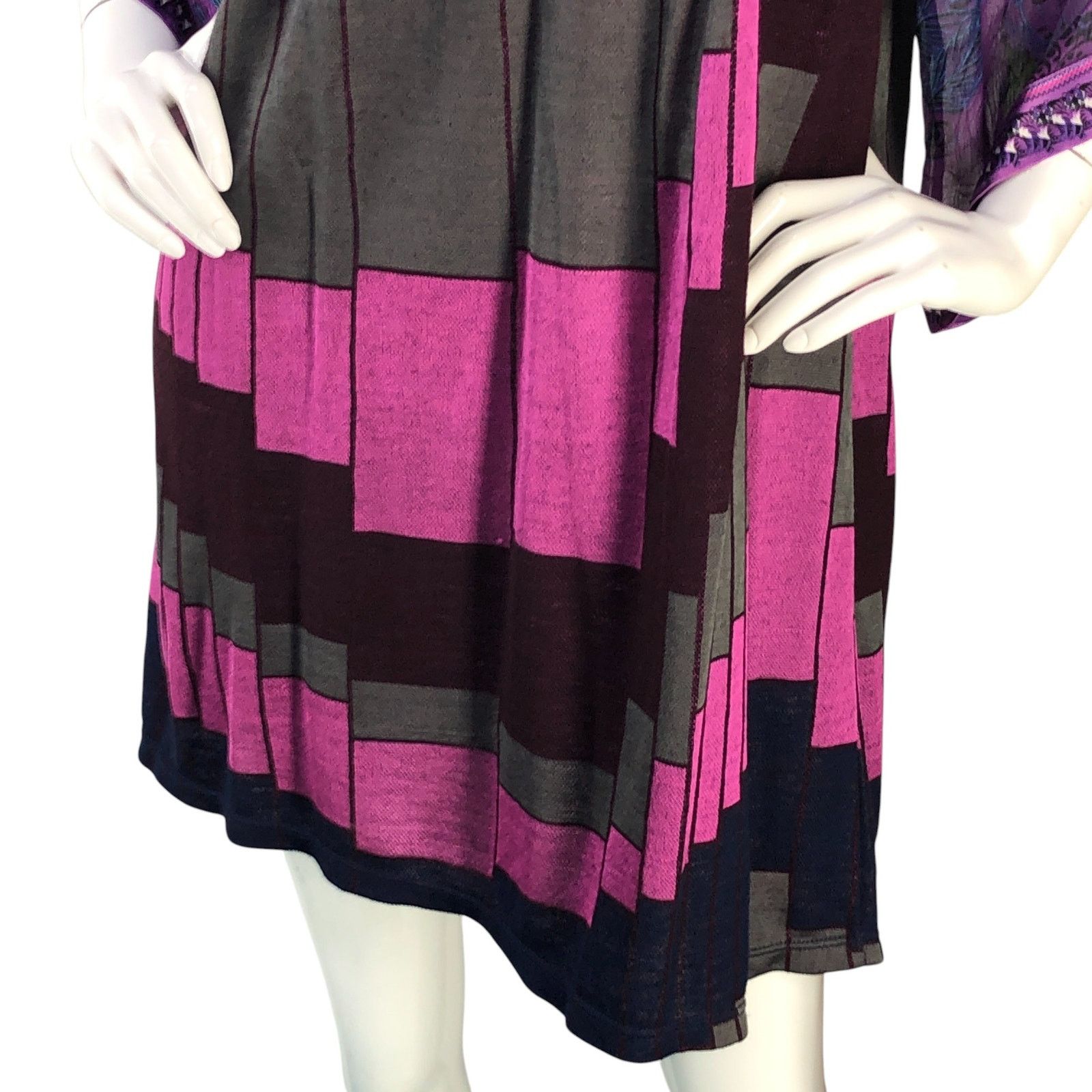 Custo Barcelona Custo Barcelona Size 4 L Dress Peacock Sleeve Kate Pierson Size L / US 10 / IT 46 - 4 Thumbnail