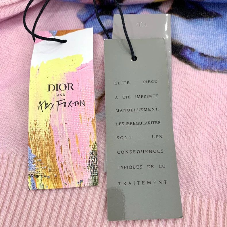 Dior Dior Pink floral pattern inlaid wool round-neck long-sleeve Size US L / EU 52-54 / 3 - 7 Thumbnail