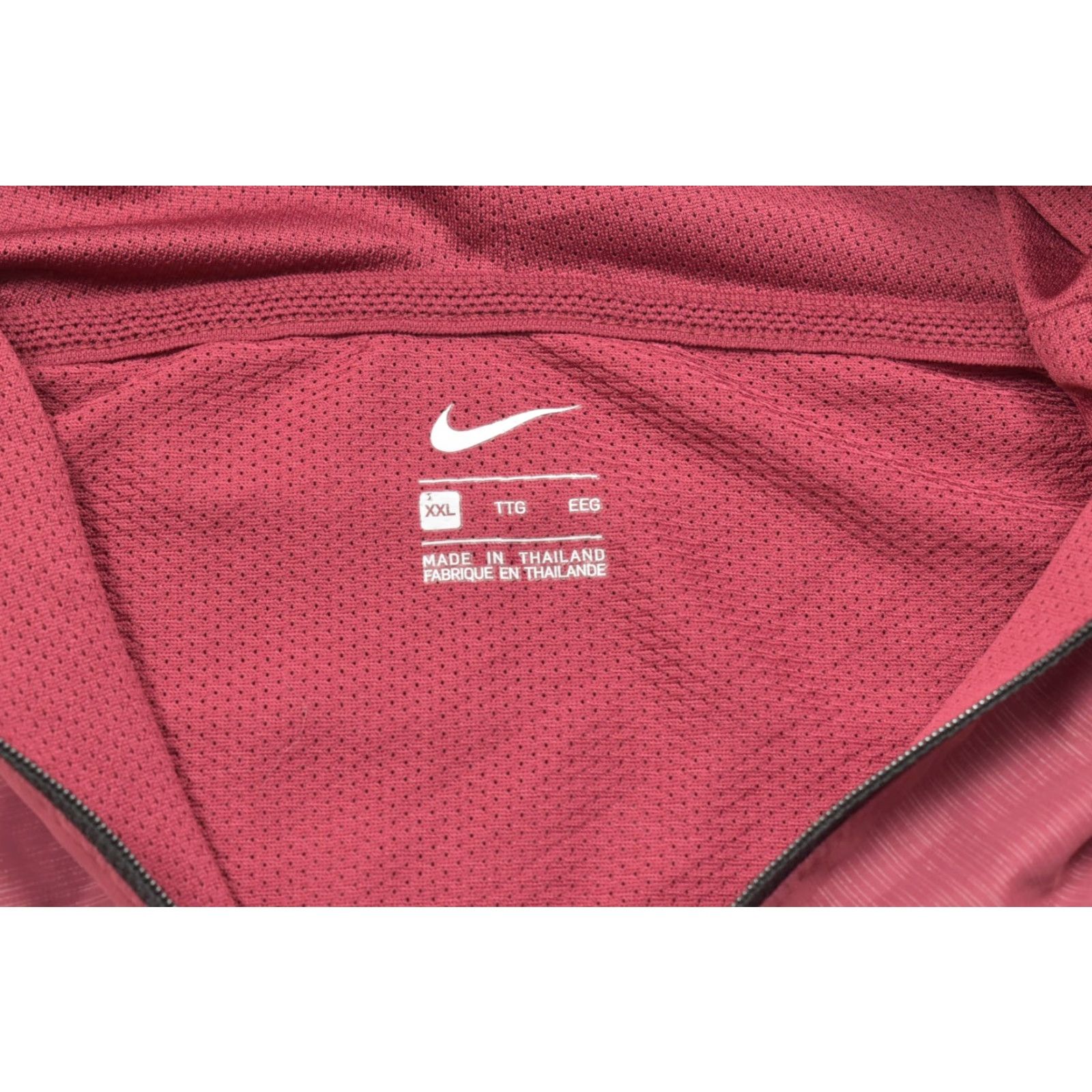 Nike Nike Men's 2XL Hooded Windbreaker Jacket Nylon Zip 1/4 Red Black Sleeves Logo Mid-Length Size US XXL / EU 58 / 5 - 6 Thumbnail