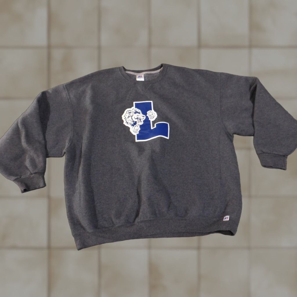 Russell Athletic VINTAGE Russell Sweatshirt Mens 3XL Gray Knit Pullover Zipper Logo Crew Neck Basketball Graphic Size US XXL / EU 58 / 5 - 1 Thumbnail