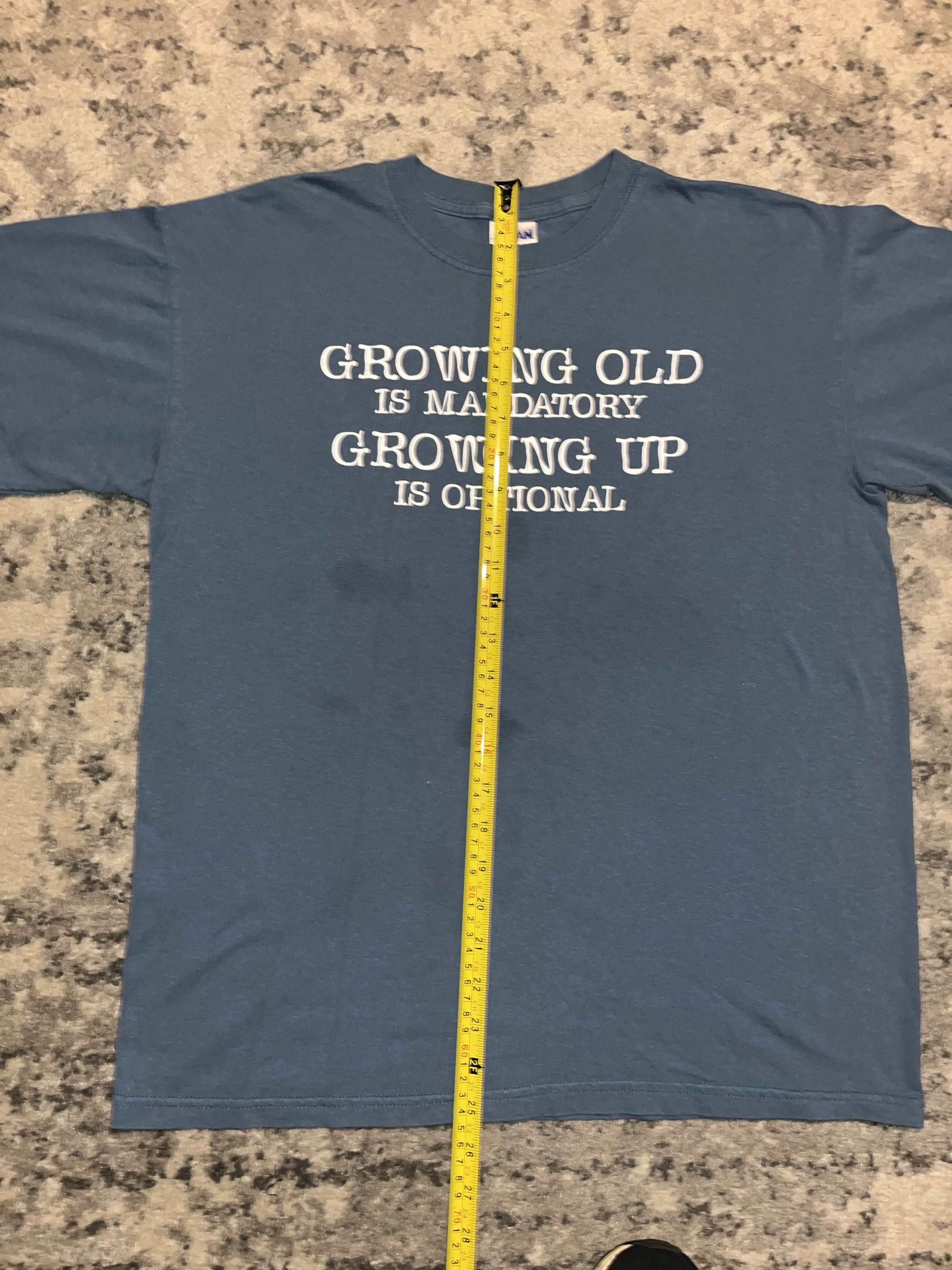Vintage Y2K Growing Up Is Optional Funny Text Shirt Size US M / EU 48-50 / 2 - 6 Thumbnail