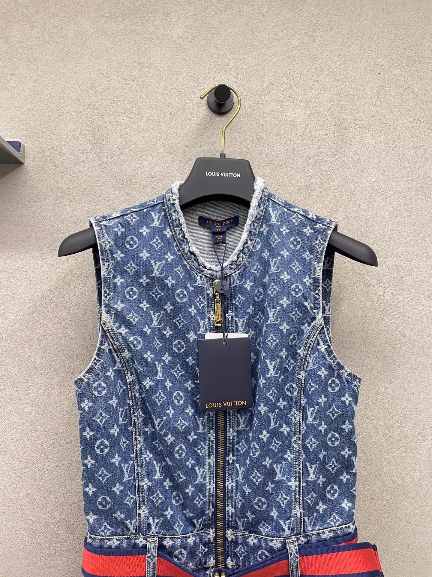 Louis Vuitton LV Monogram Print Crew Neck Zip Dress Belted 34 Size XS / US 0-2 / IT 36-38 - 4 Thumbnail
