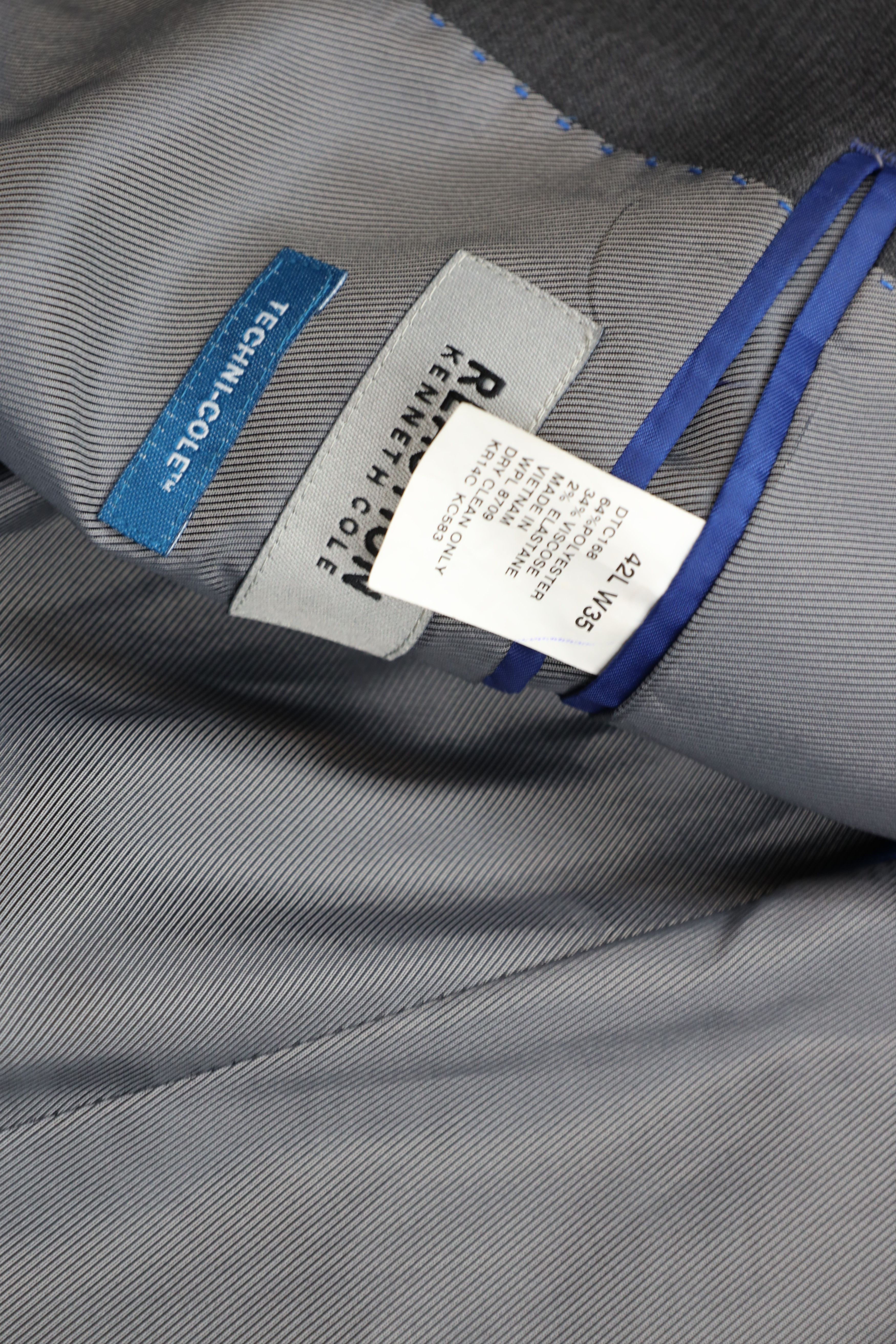 Kenneth Cole Kenneth Cole Reaction 2 Piece Suit Jacket Pants Gray Size 42L - 8 Thumbnail