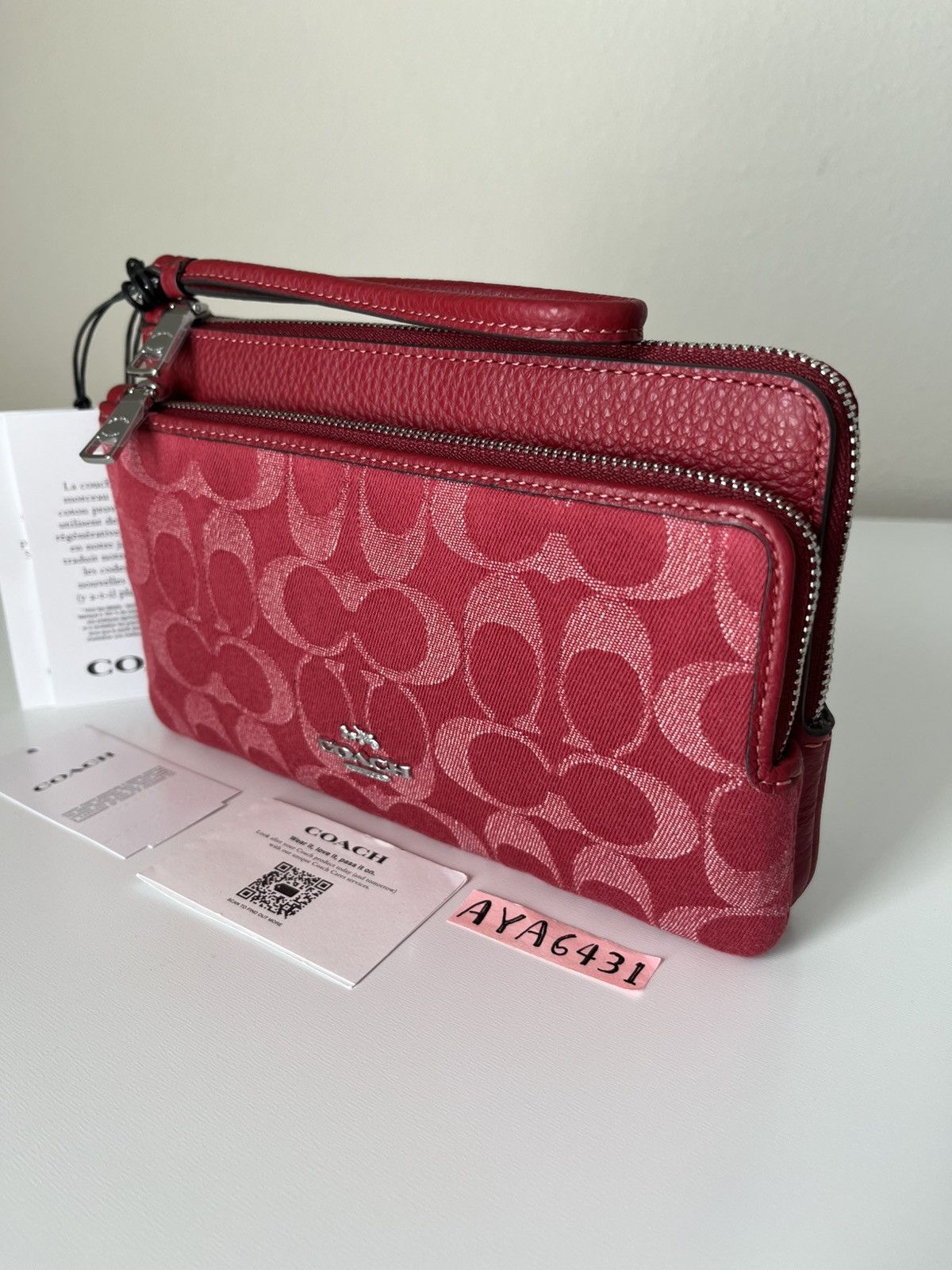 Coach Coach double zip wristlet in signature denim Size ONE SIZE - 2 Thumbnail