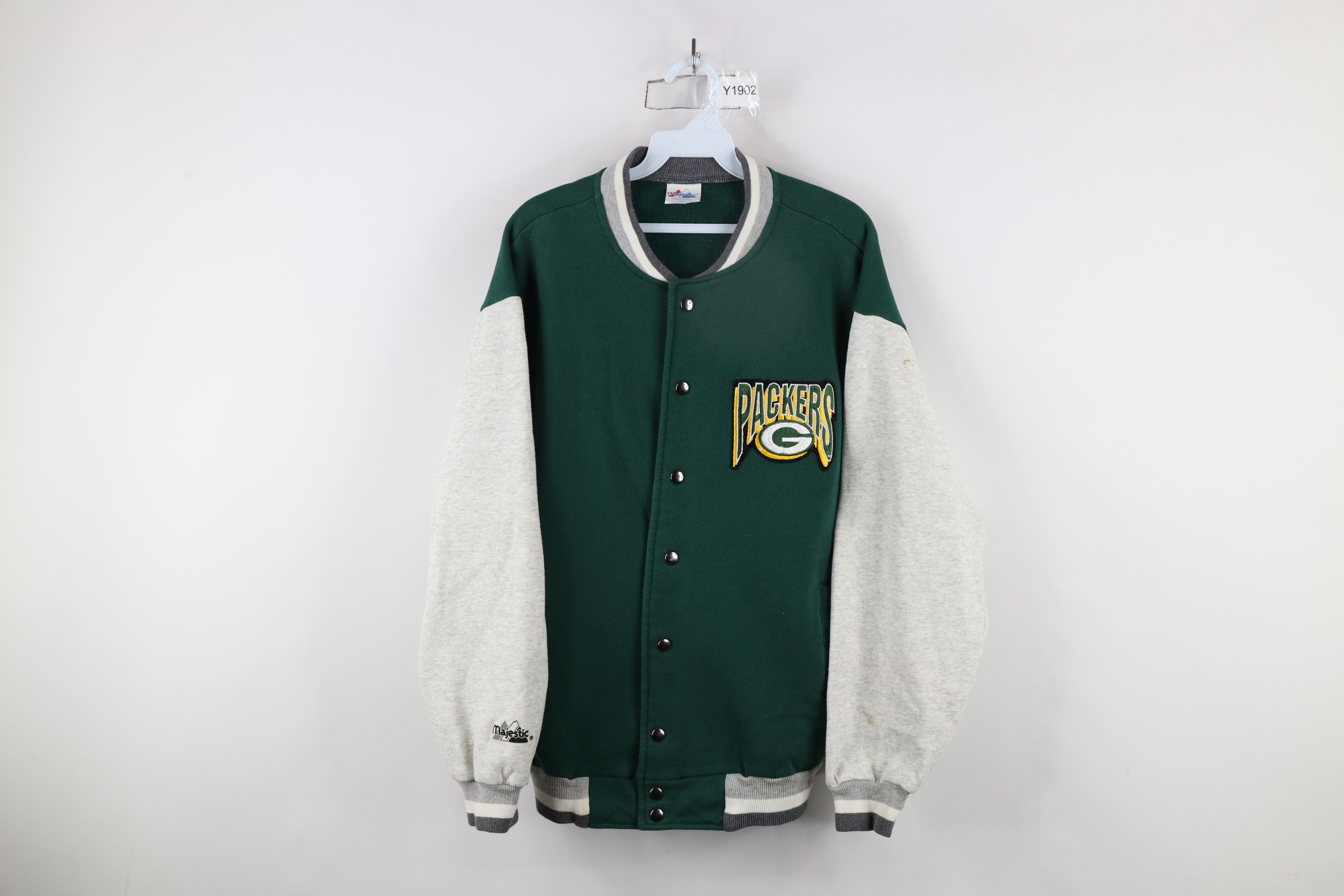 Majestic × Vintage Vintage 90s Majestic Football Varsity Sweatshirt Jacket USA Size US L / EU 52-54 / 3 - 1 Thumbnail