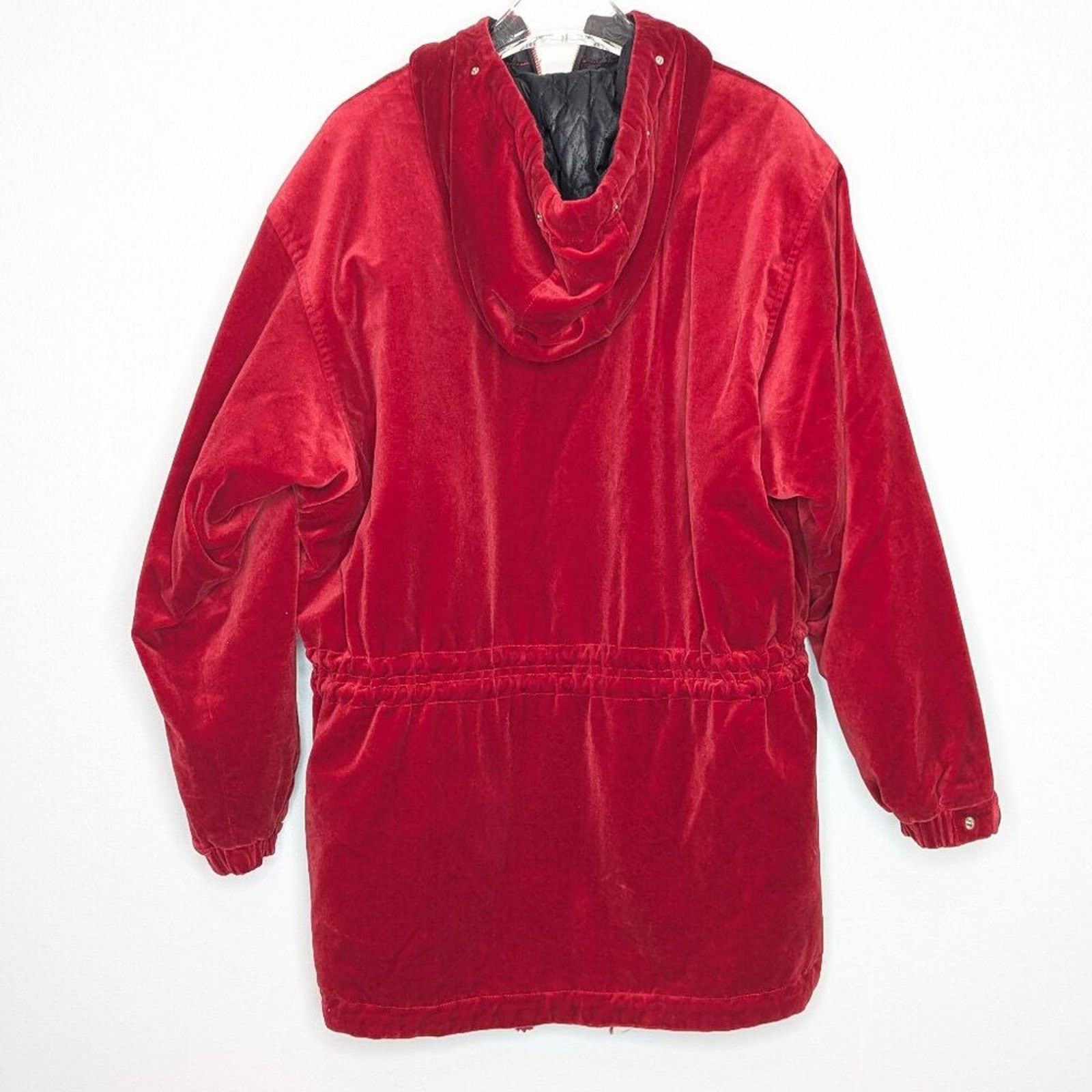Bogner Bogner Red Velvet Long Sleeve Hooded Zip Up Jacket Pockets Size M / US 6-8 / IT 42-44 - 2 Thumbnail