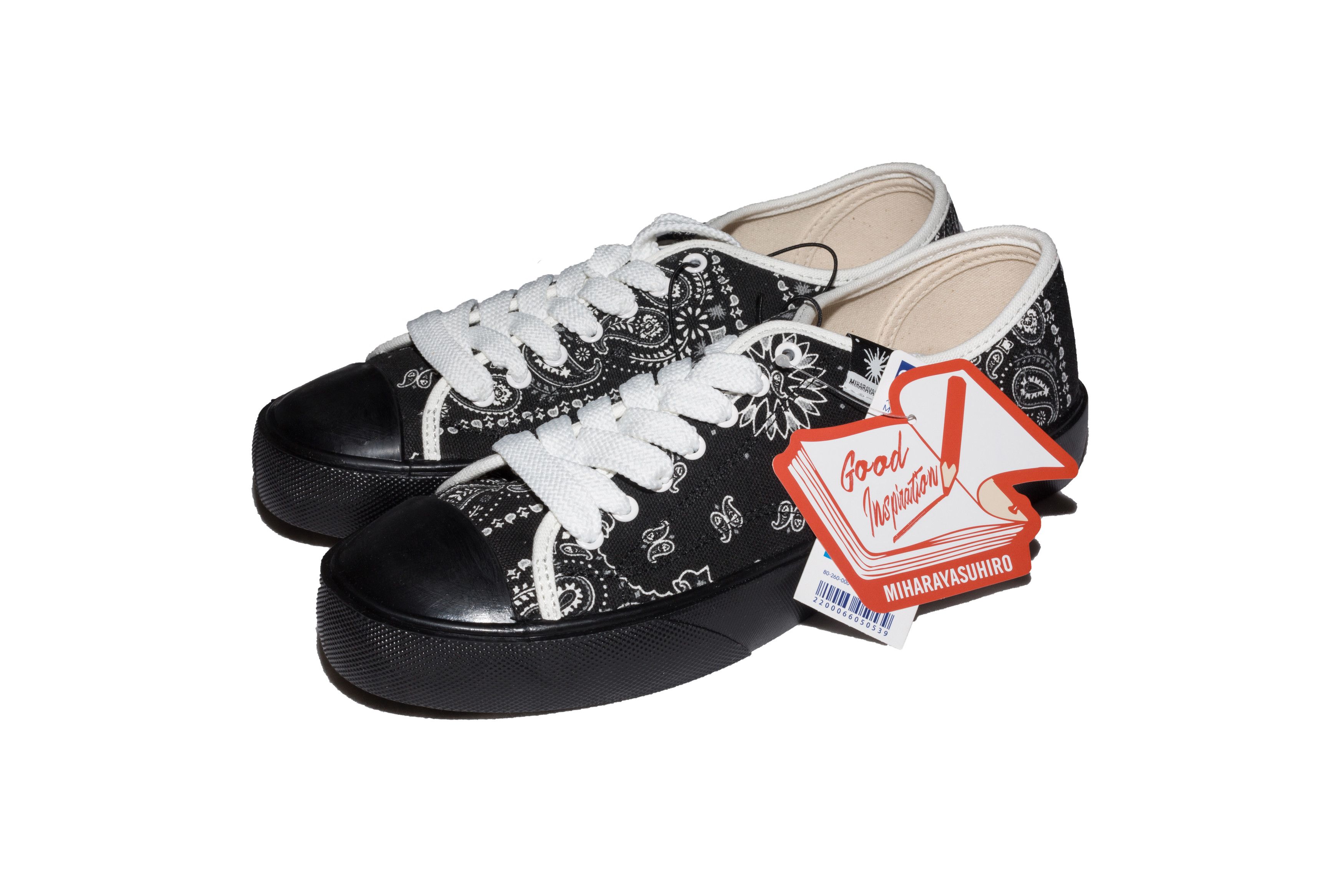Maison MIHARA YASUHIRO Double Black Paisley Lace Up Court Shoes Size US 8.5 / EU 41-42 - 2 Thumbnail