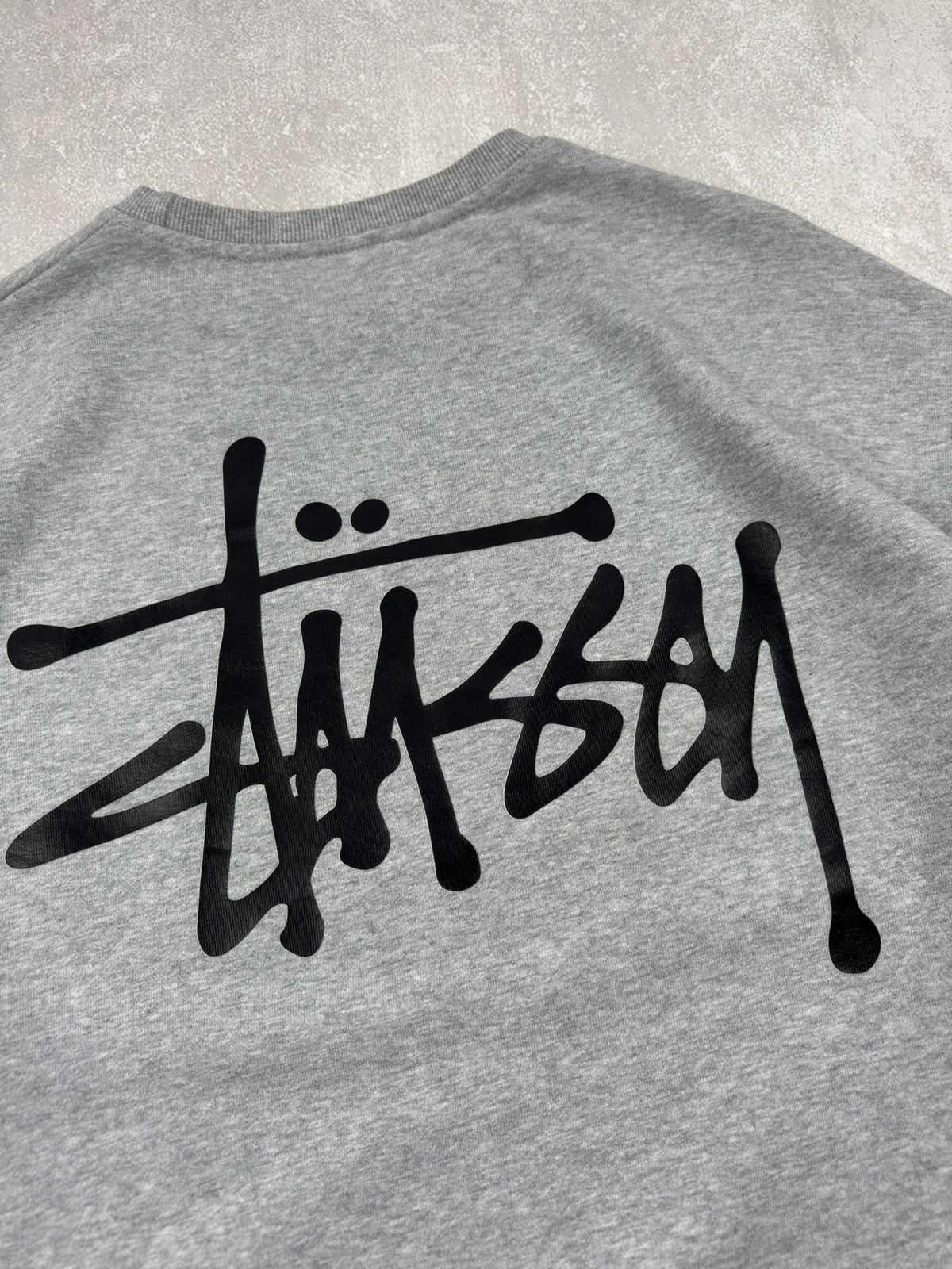 Stussy Stussy Classic Gray Sweatshirt Big Logo Crew Neck Y2k sz XL Size US XL / EU 56 / 4 - 4 Thumbnail