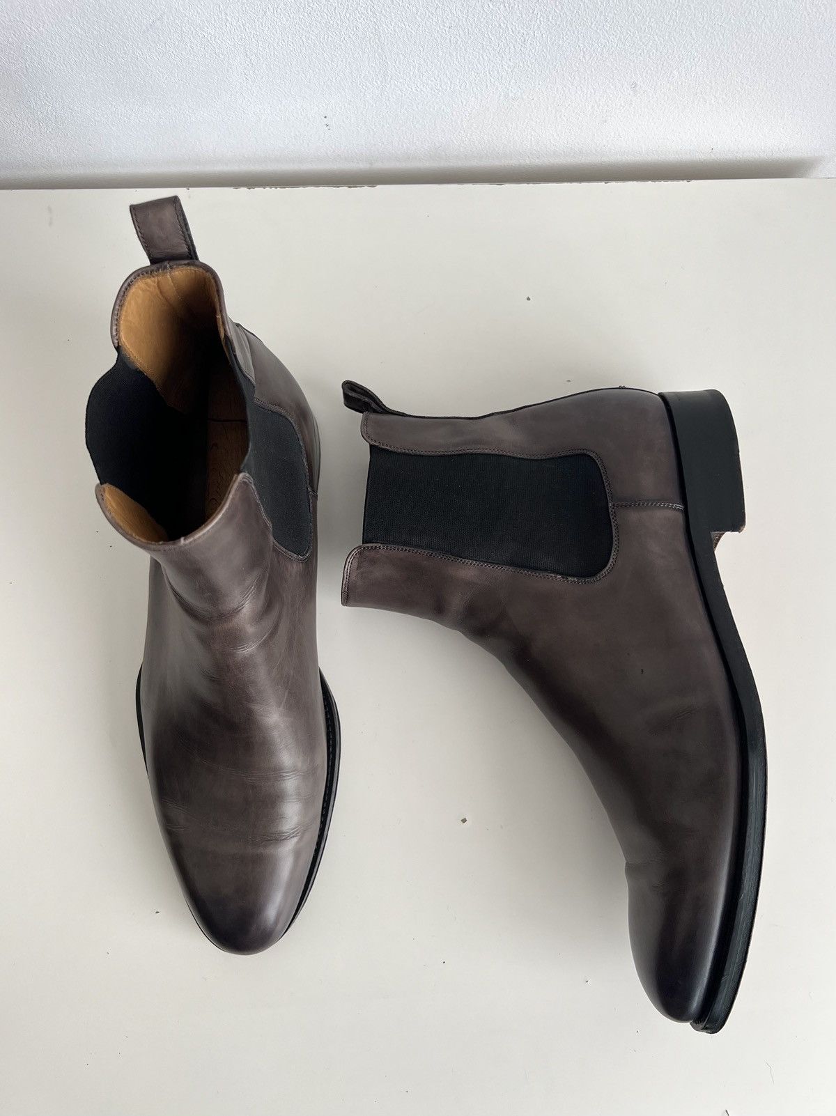 Berluti Luxury Magnanni Lonny Leather Chelsea Boots Grey Size US 11 / EU 44 - 7 Thumbnail