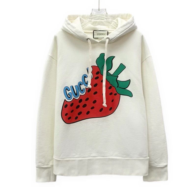 Gucci Gucci Beige strawberry print hooded drawstring long-sleeve Size US M / EU 48-50 / 2 - 1 Thumbnail