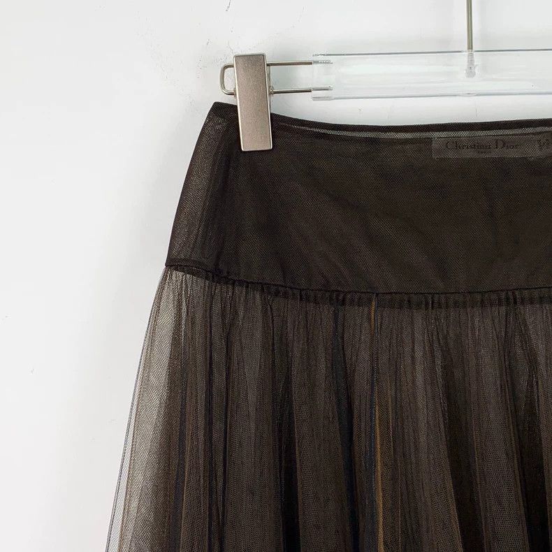 Dior Dior Dark coffee-colored mesh casual skirt Size 24" / US 00 / IT 34 - 3 Thumbnail