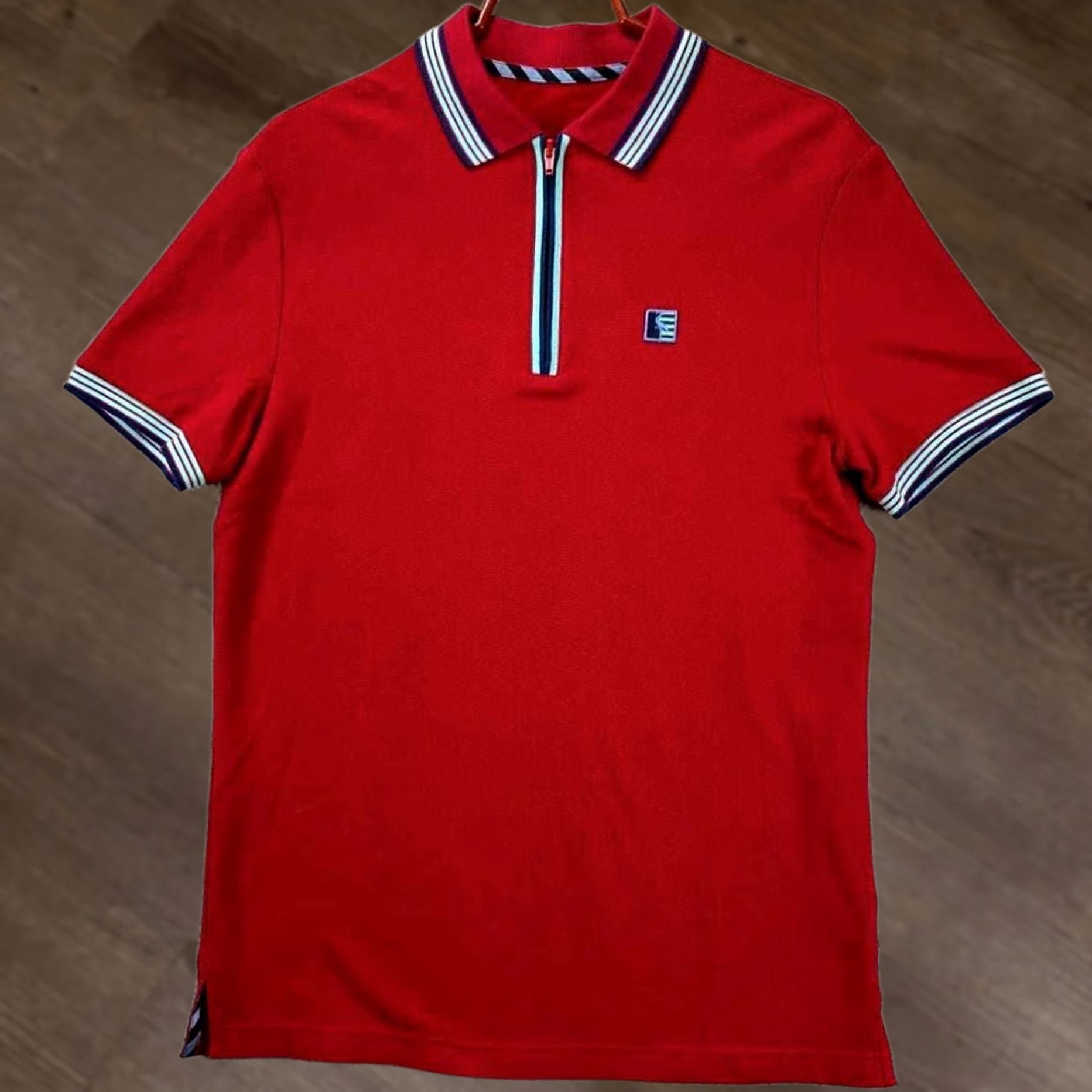 Tailorbyrd TAILORBYRD Golf Polo Shirt Mens Medium Red Zip Neck Short Sleeve Athletic Rugby Size US M / EU 48-50 / 2 - 1 Thumbnail