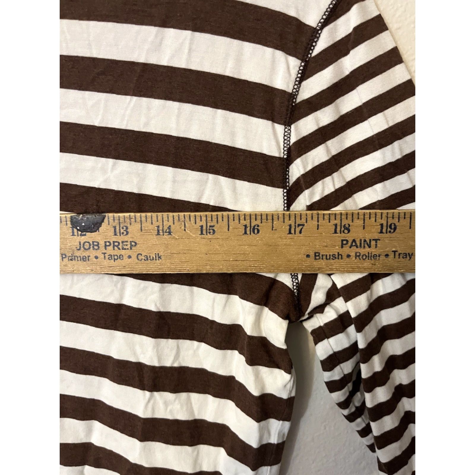 Vintage Chicos Shirt Women Size 1 T Shirt Cotton 3/4 Sleeve Brown/White Stripe Womens Size XS / US 0-2 / IT 36-38 - 5 Thumbnail