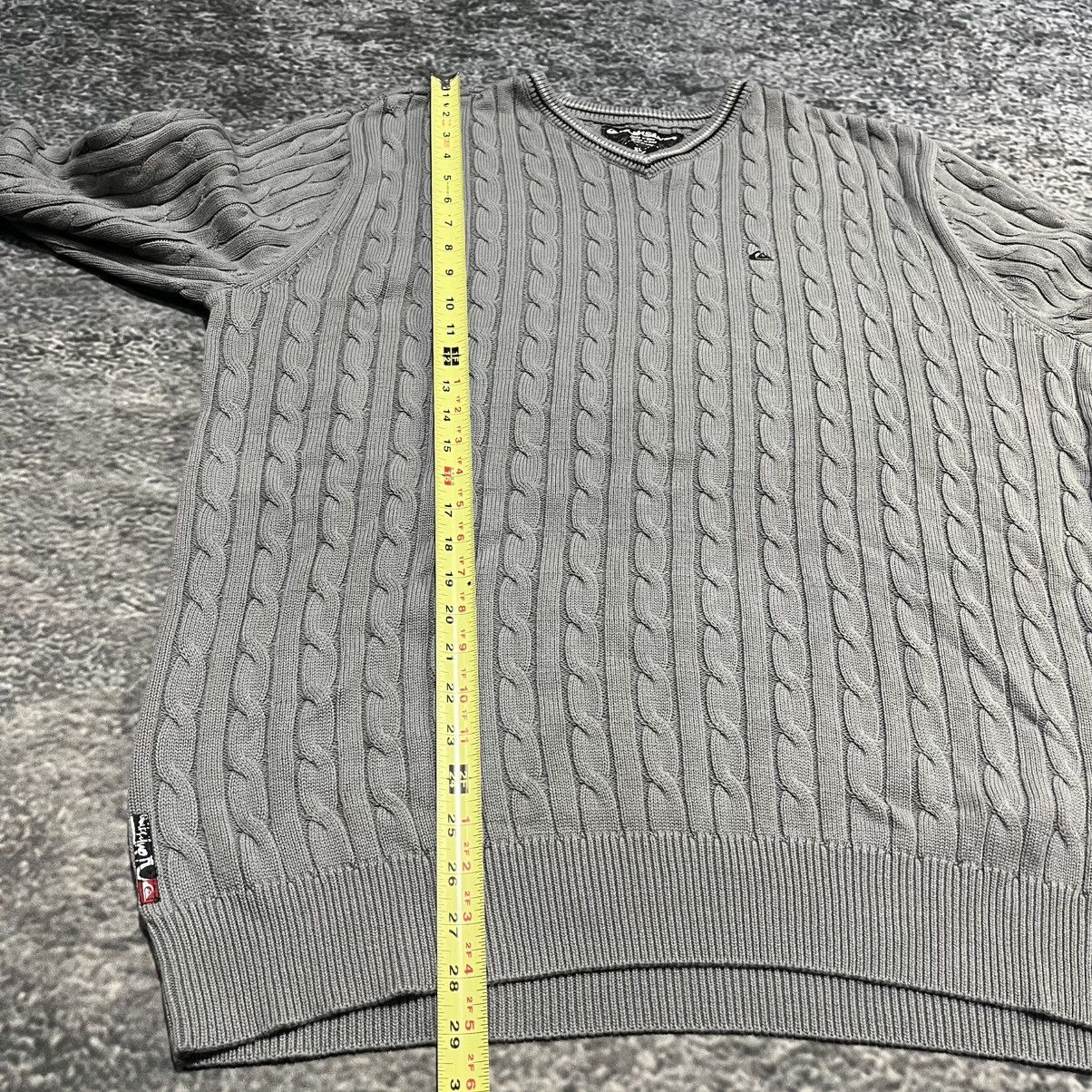 Quiksilver VINTAGE Y2K QUIKSILVER GRAY SURF SKATER CABLE KNIT SWEATER Size US XL / EU 56 / 4 - 11 Thumbnail