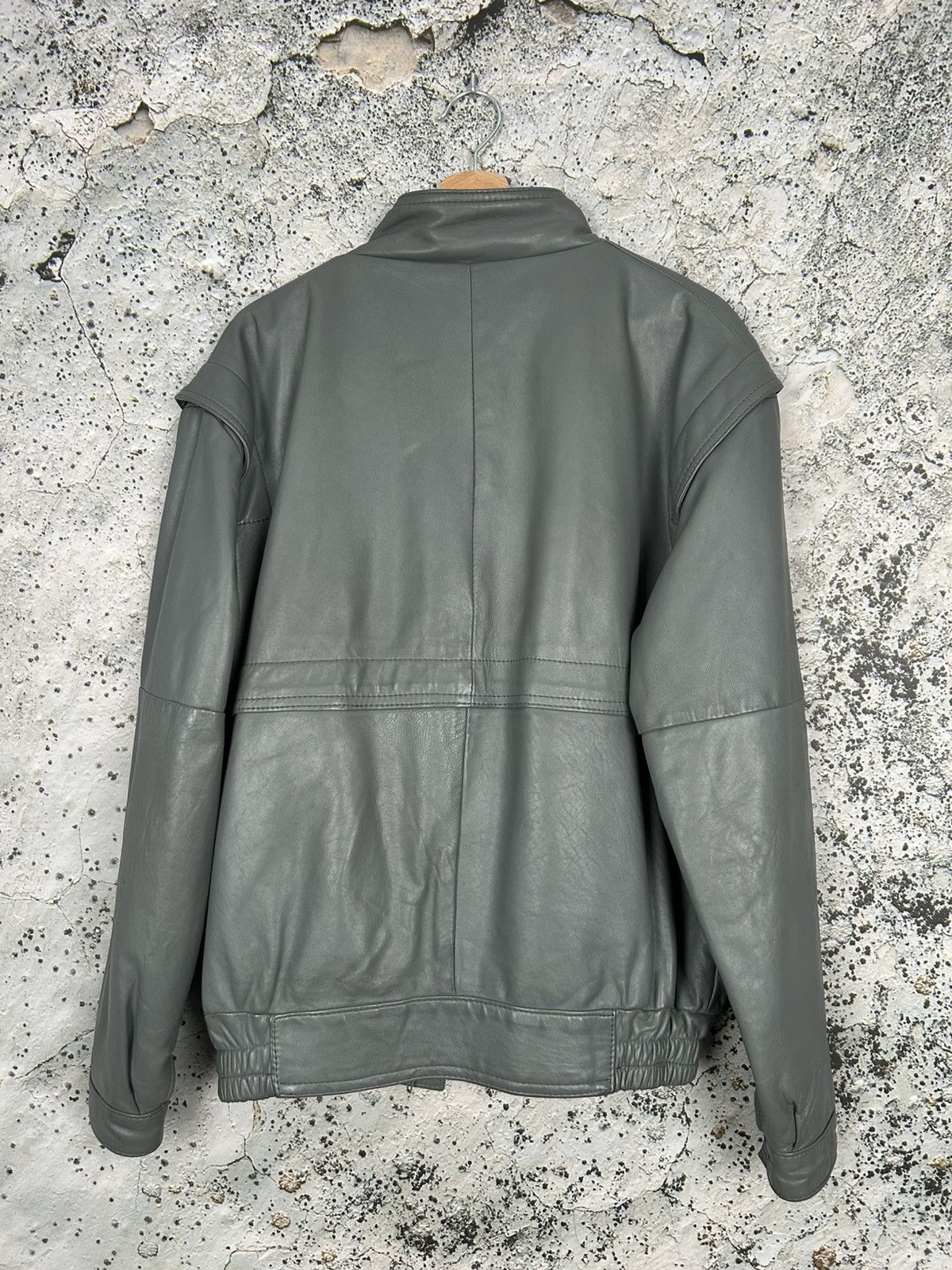 Genuine Leather Vintage Grey Genuine Leather Jacket Bomber Military 90s Rare Size US L / EU 52-54 / 3 - 6 Thumbnail