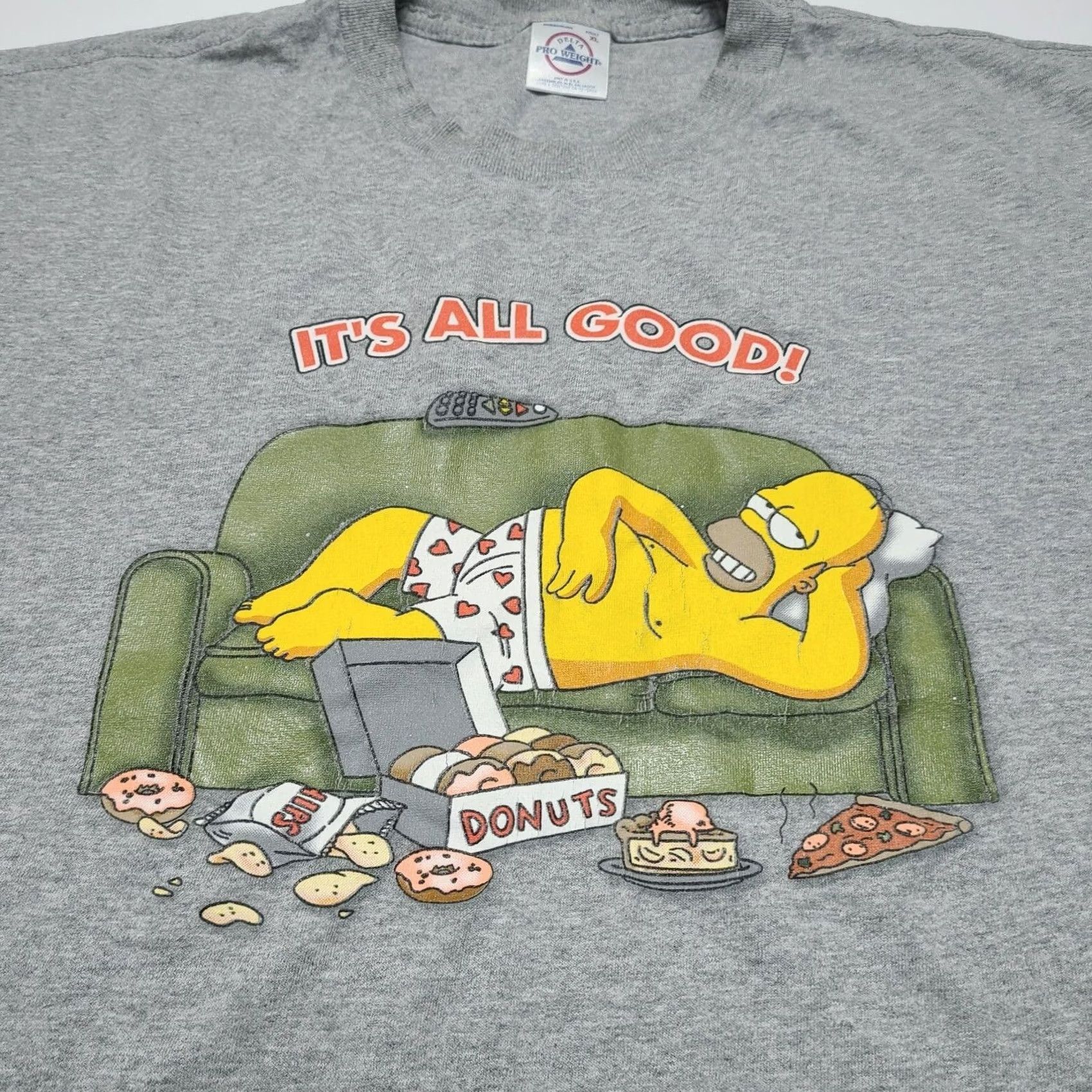 Delta VINTAGE The Simpsons Homer Simpson T-Shirt Size XL "It’s All Good" Donuts Y2k Unisex Adults Size US XL / EU 56 / 4 - 2 Thumbnail