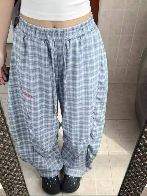 Japanese Brand × Vintage plaid summer sweatpants Size 26" / US 2 / IT 38 - 5 Thumbnail