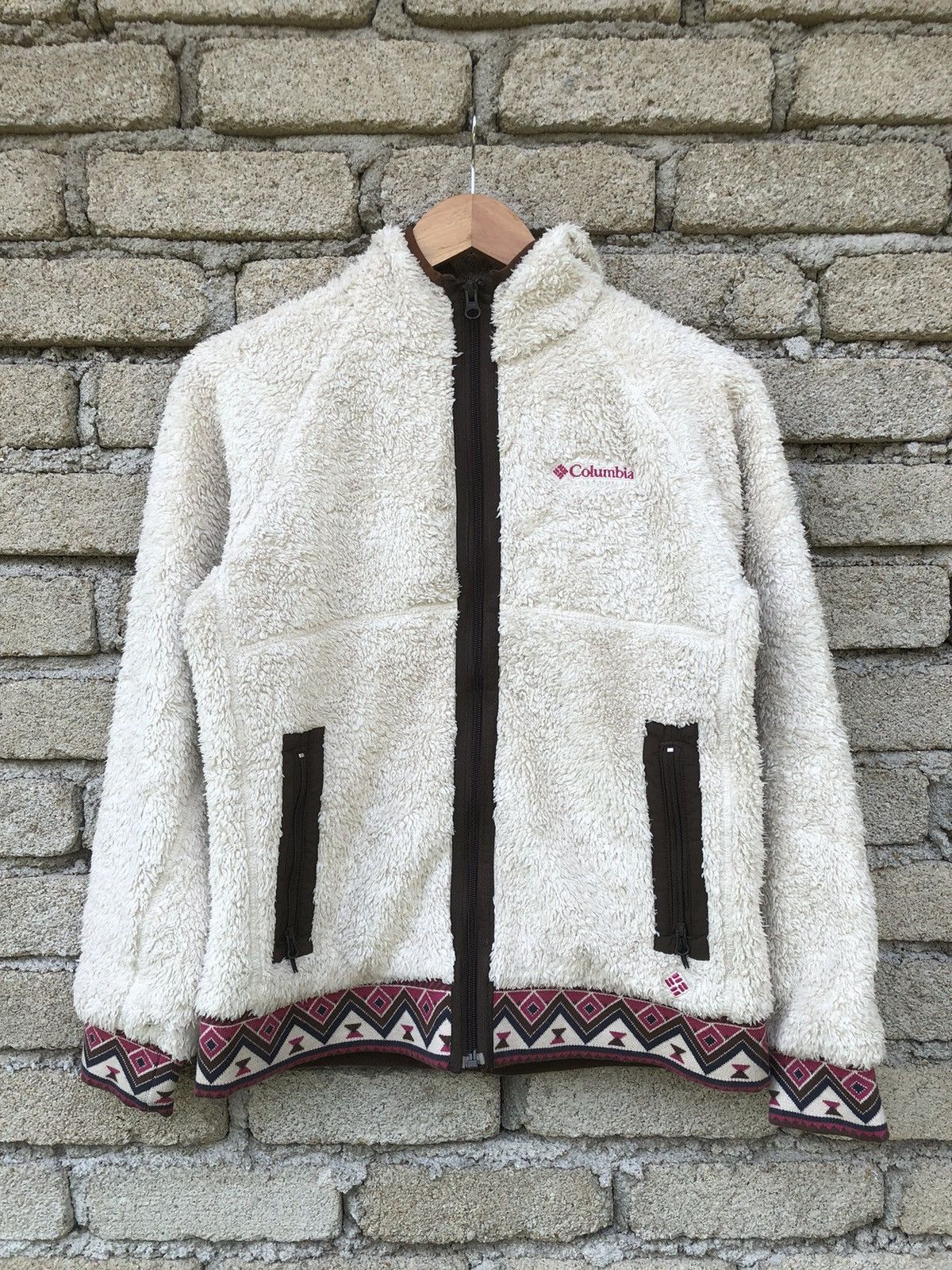 Vintage 90s Columbia Native Fleece Fullzipper Hoodie