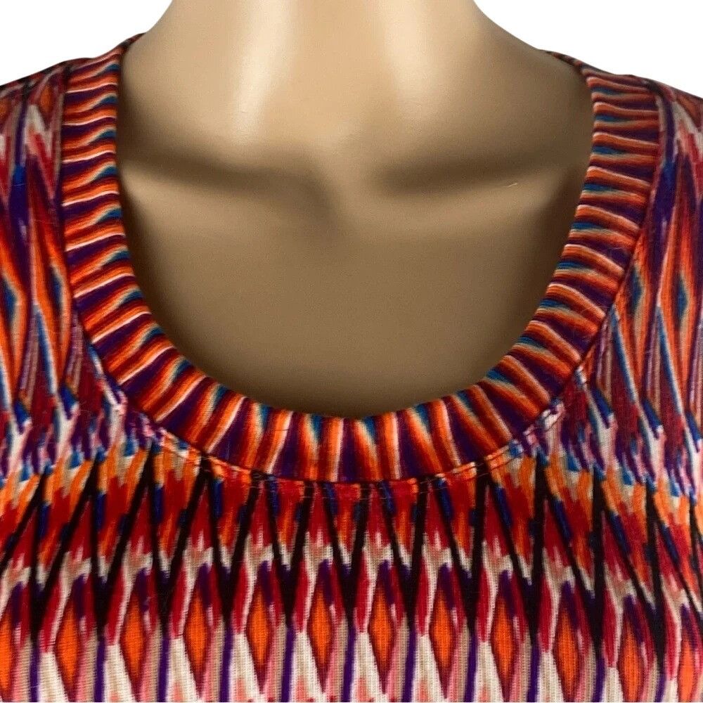 Other Premise Colorful Tunic Top L Red Orange Abstract Chevron Boh Size L / US 10 / IT 46 - 8 Thumbnail