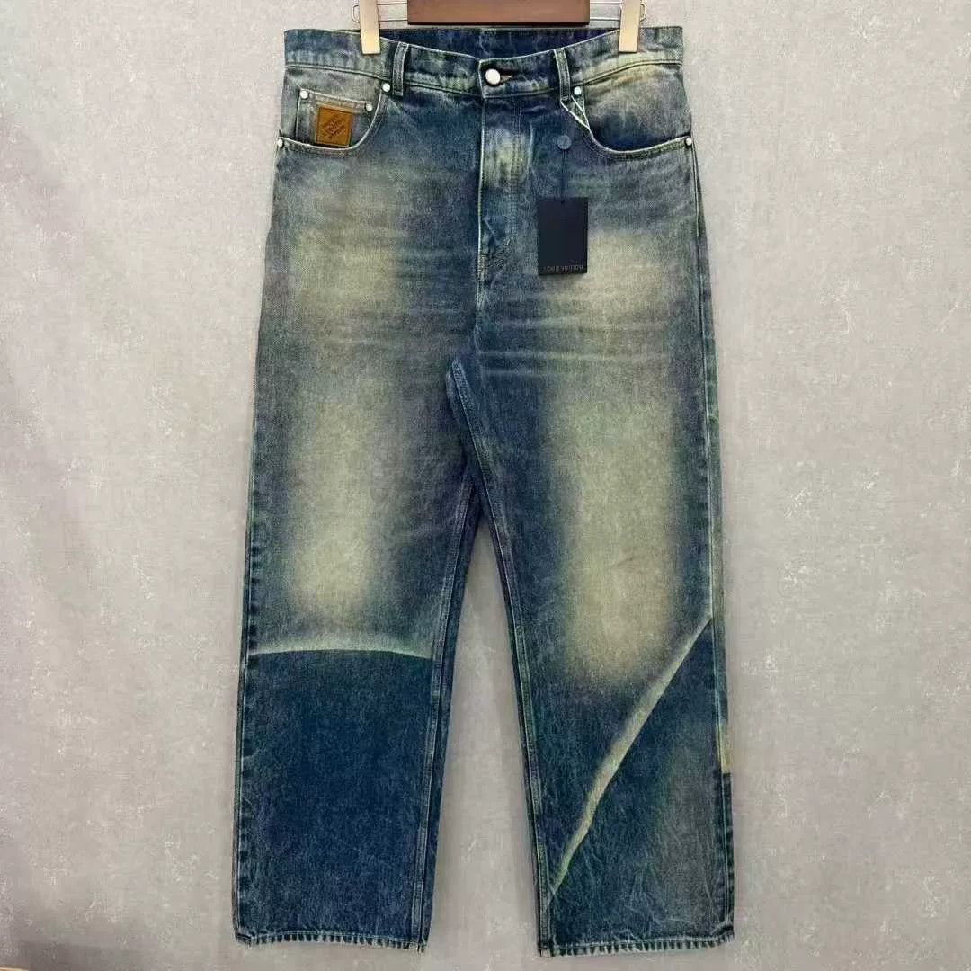 Louis Vuitton Louis Vuitton Wash Leather Logo Denim Pants Size US 33 - 1 Thumbnail