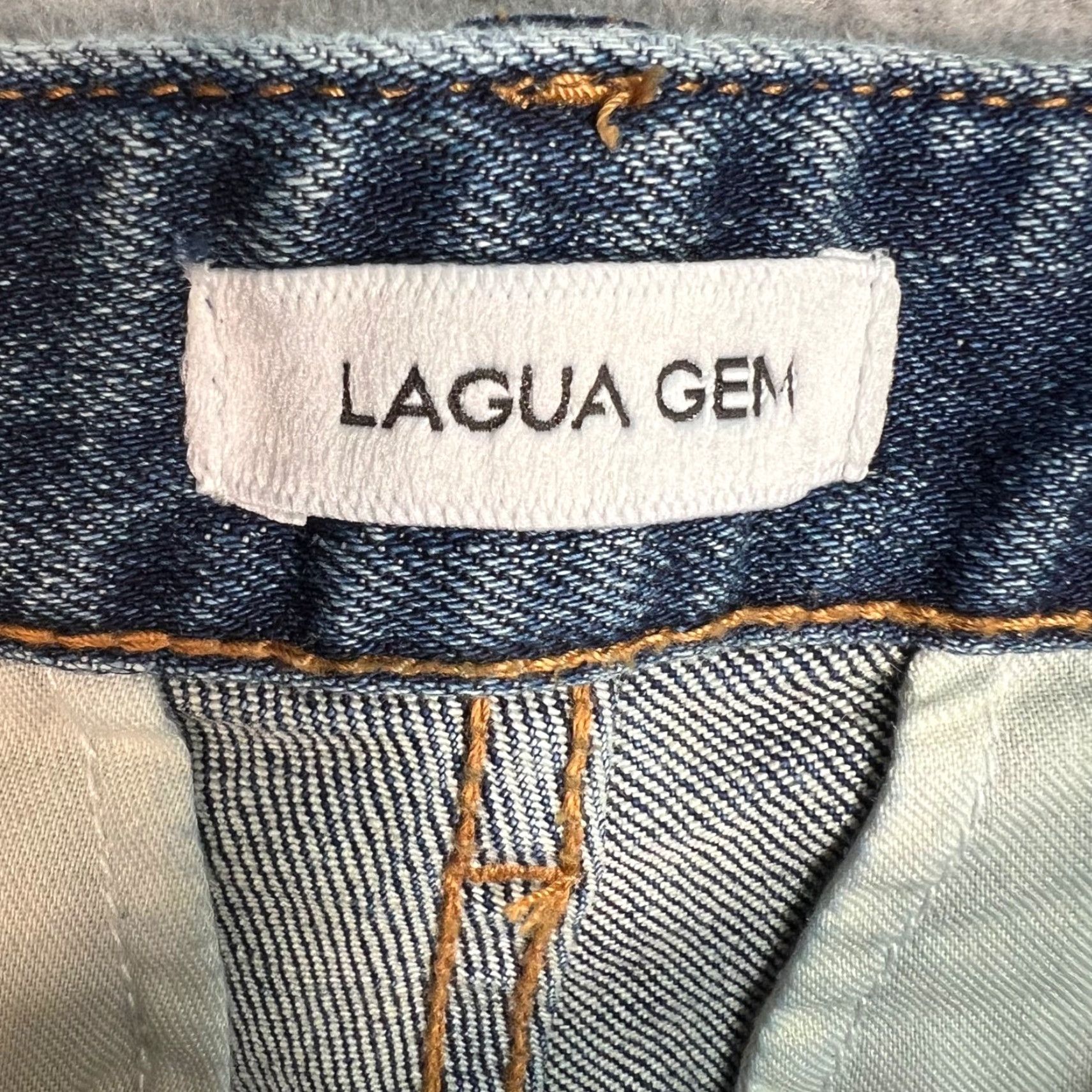 Vintage Lagua Gem Womens Jeans Blue Denim Lace-Up Front Flare Size 26 Size 26" / US 2 / IT 38 - 3 Thumbnail