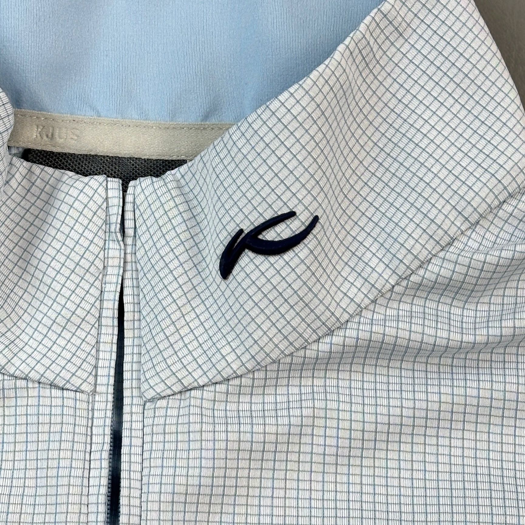 KJUS KJUS Ashton Midlayer Pullover Mens XL Blue Micro Grid Performance 1/2 Zip Golf Shirt Size US XL / EU 56 / 4 - 3 Thumbnail
