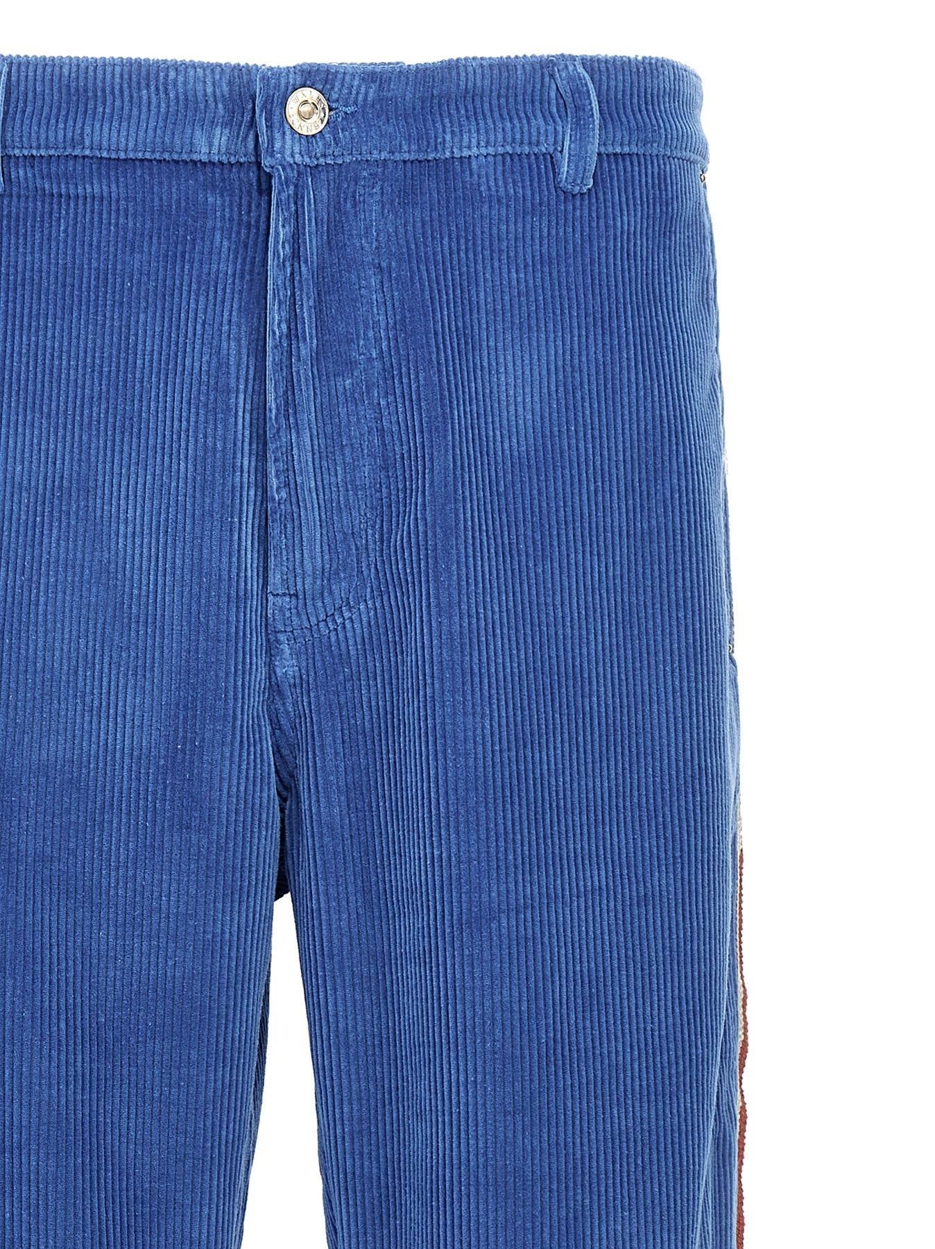 Wales Bonner o1tko11025 Side-Crochet Wide Pants in Blue Size US 36 / EU 52 - 3 Thumbnail