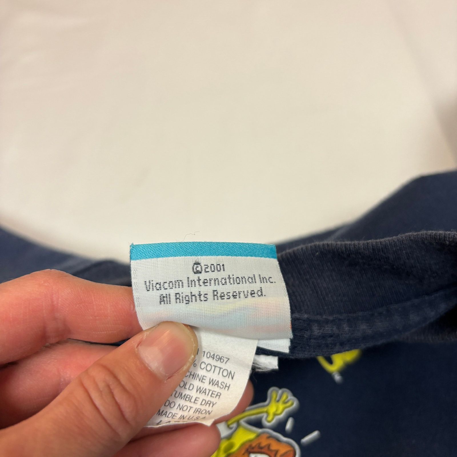 Nickelodeon Vintage 2001 Spongebob Squarepants Ripped Pants Shirt Mens L Size US L / EU 52-54 / 3 - 7 Thumbnail