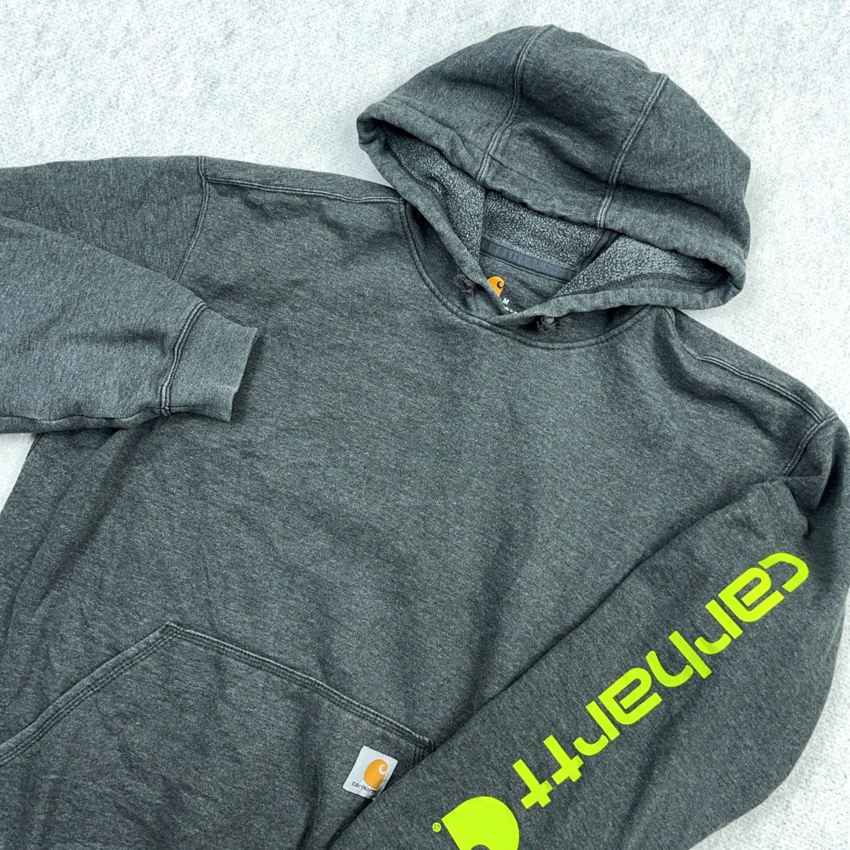 Carhartt Carhartt Hoodie Men M Gray Green Sweatshirt Sleeve Spell Out Original Fit Size US M / EU 48-50 / 2 - 2 Thumbnail